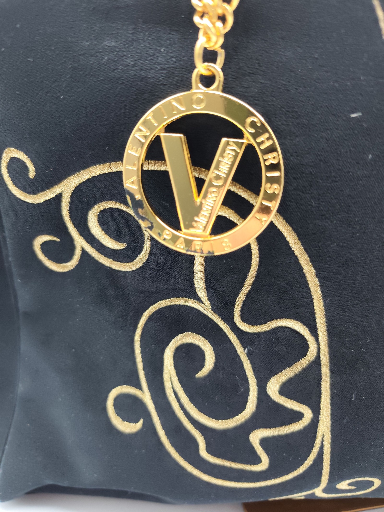 Valentino Christy Black & Gold Chain Handle Tote Bag Other image 3