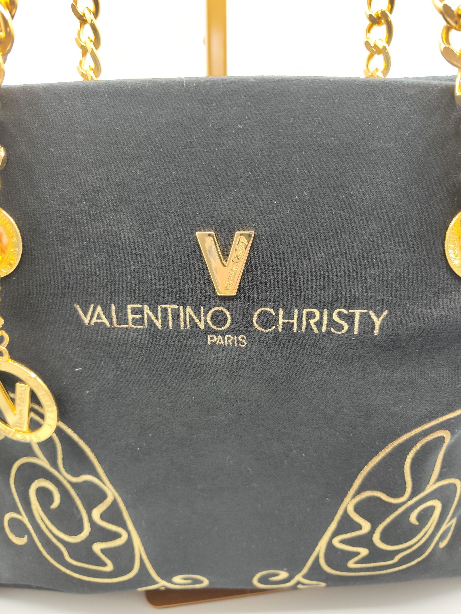 Valentino Christy Black & Gold Chain Handle Tote Bag Other image 4