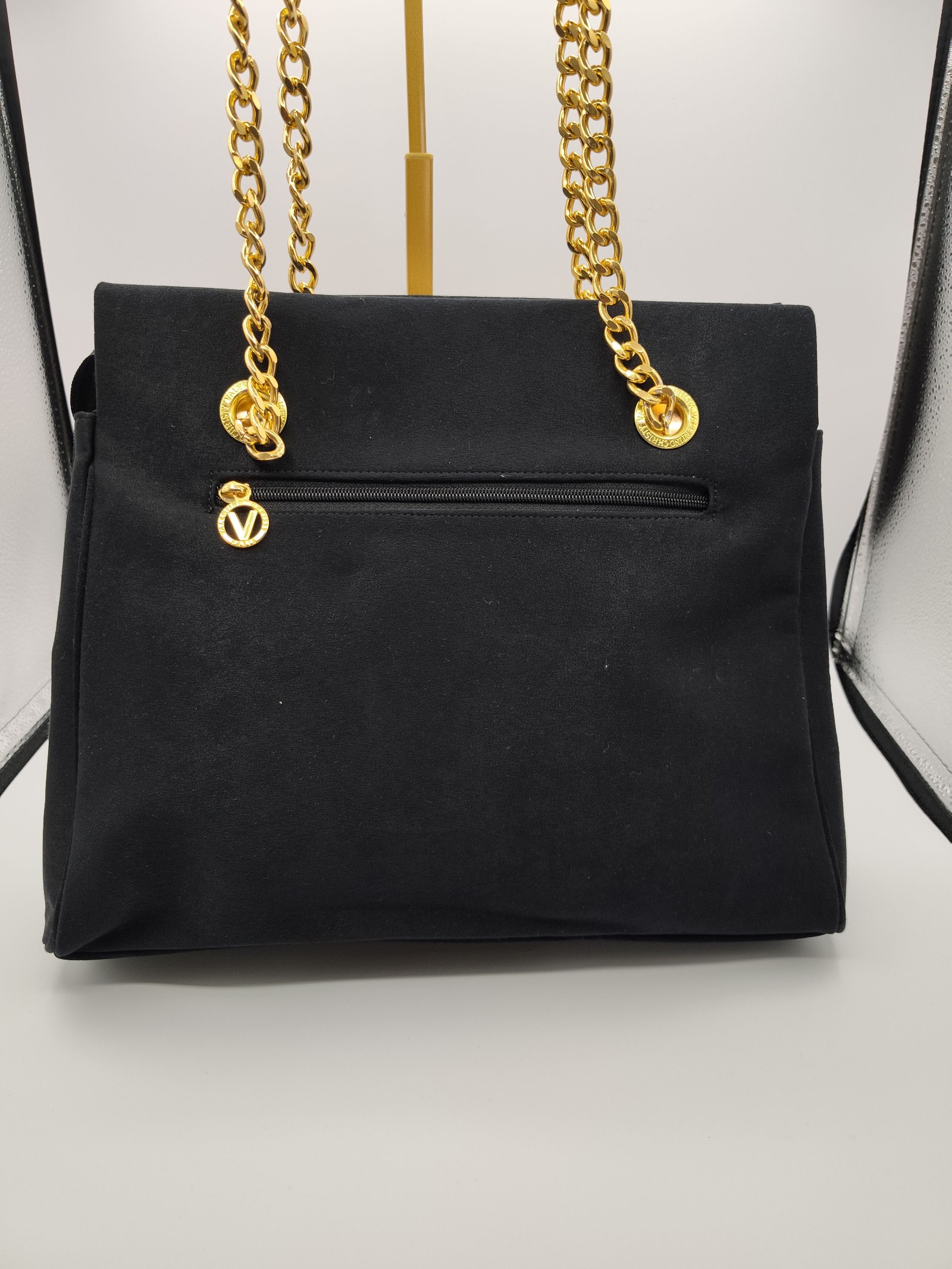 Valentino Christy Black & Gold Chain Handle Tote Bag Other image 6
