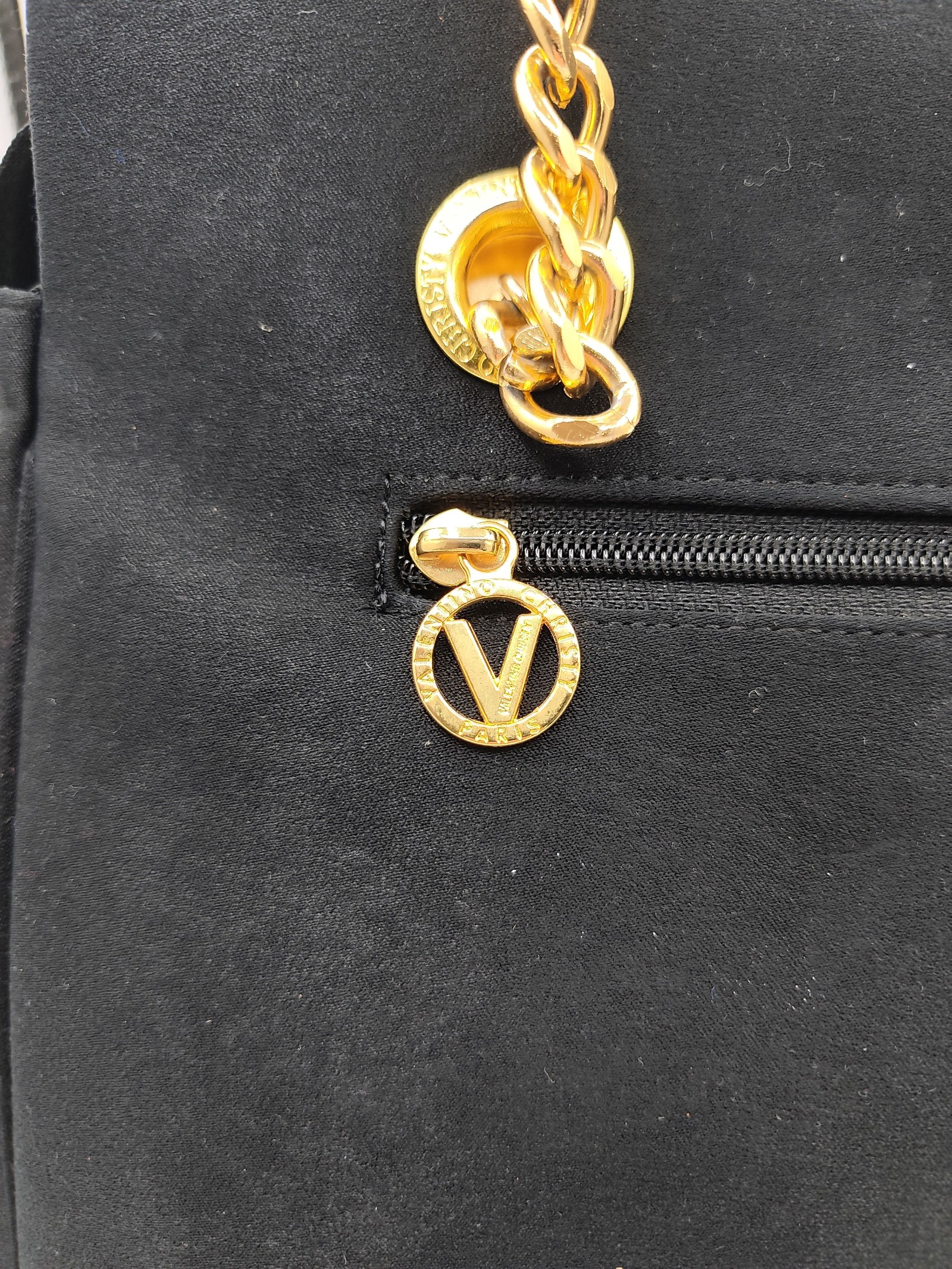 Valentino Christy Black & Gold Chain Handle Tote Bag Other image 7