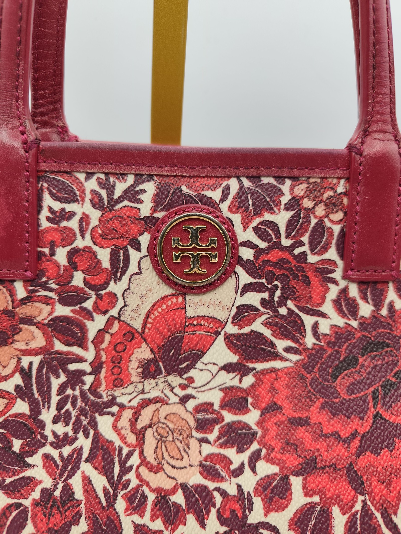 Tory Burch Red & Multi Floral Tote Bag image 2