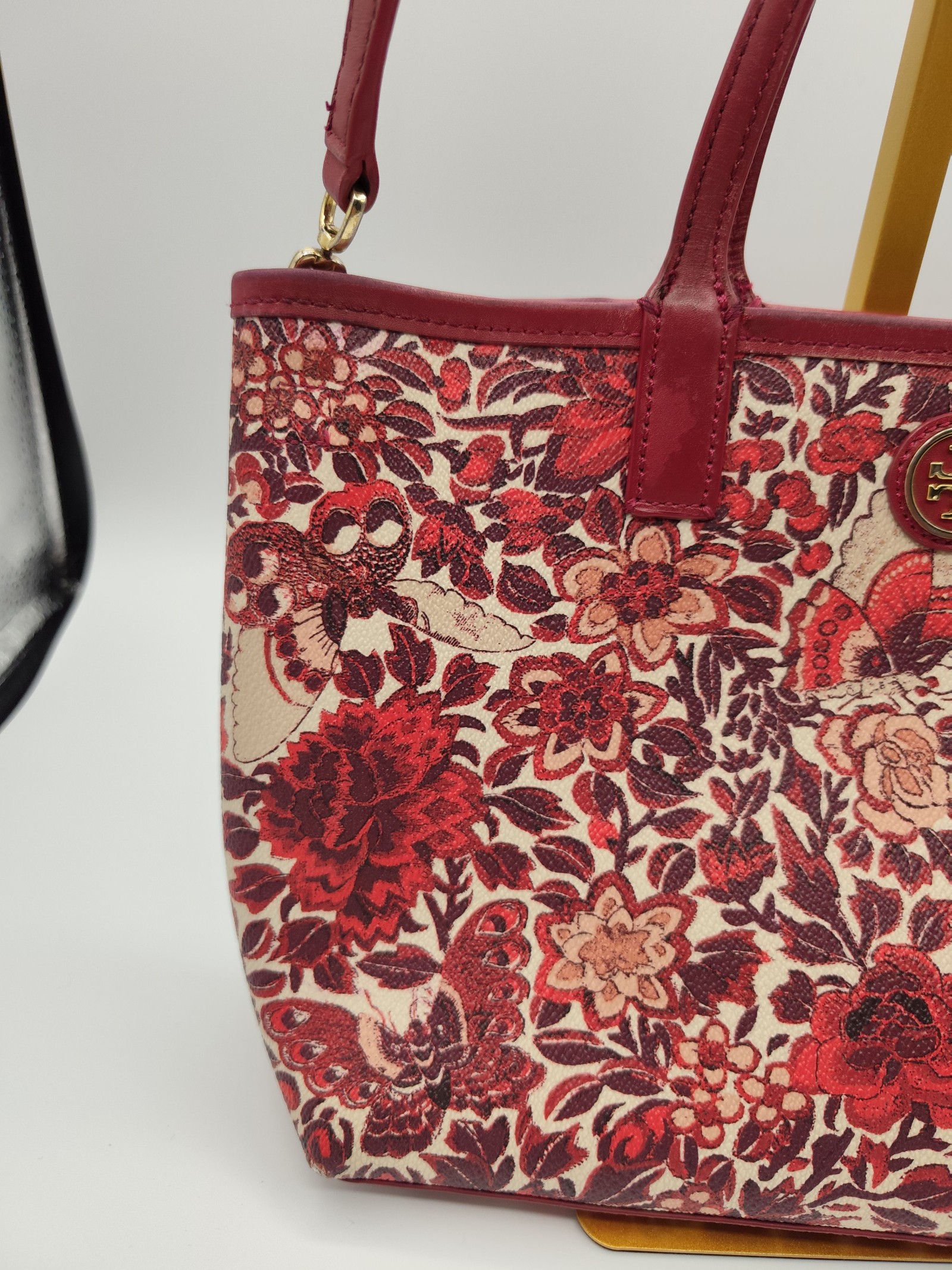 Tory Burch Red & Multi Floral Tote Bag image 4