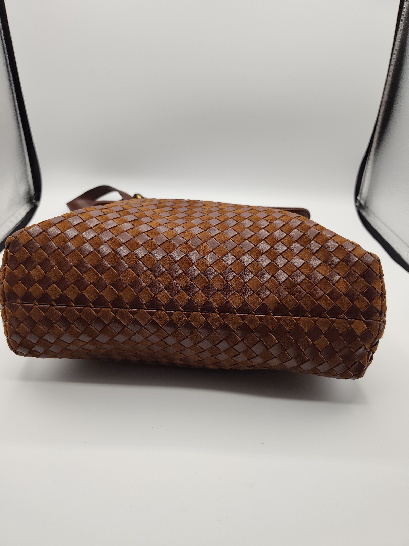 Bally Brown Woven Leather Crossbody Bag image 7