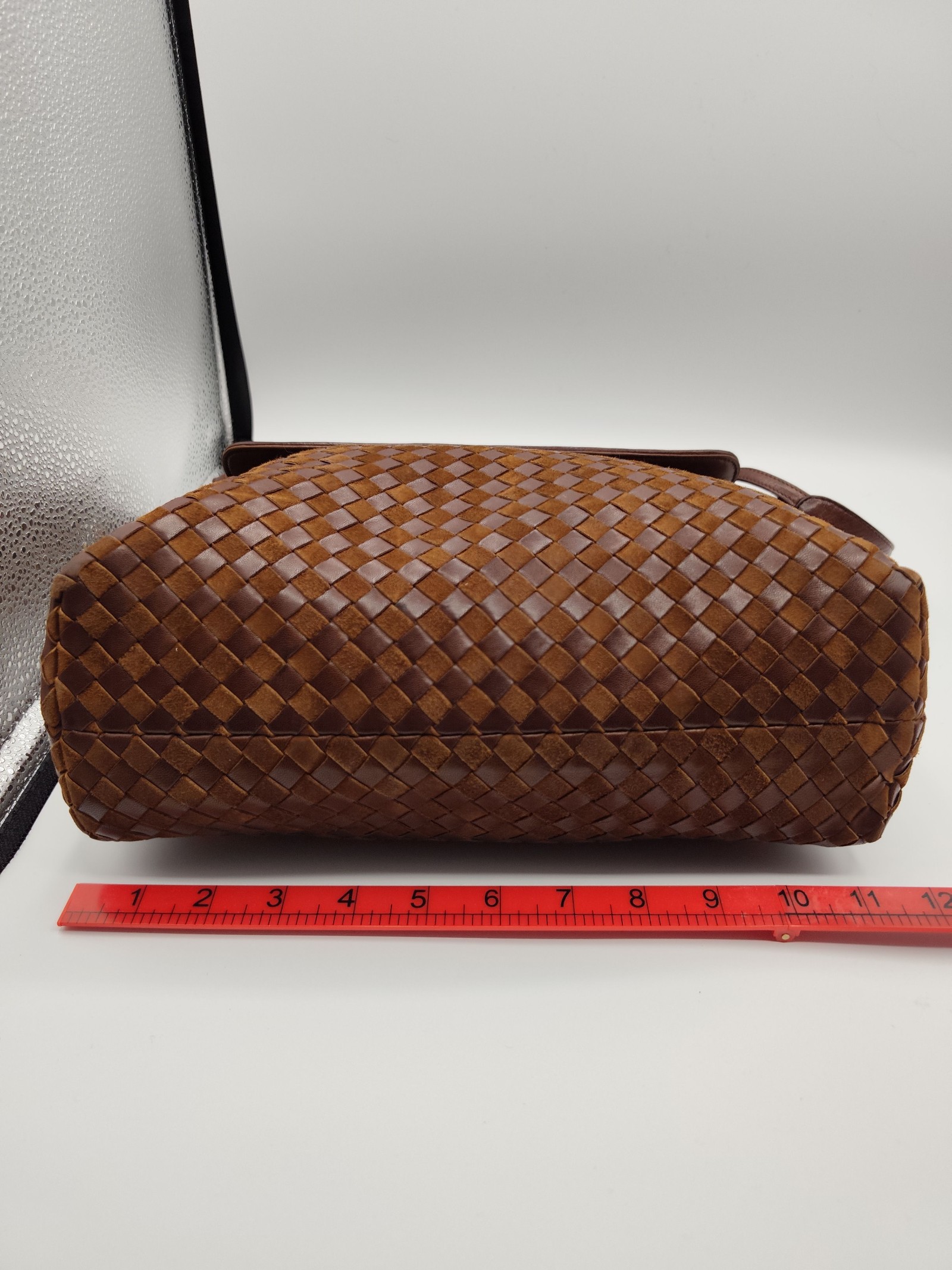 Bally Brown Woven Leather Crossbody Bag image 9