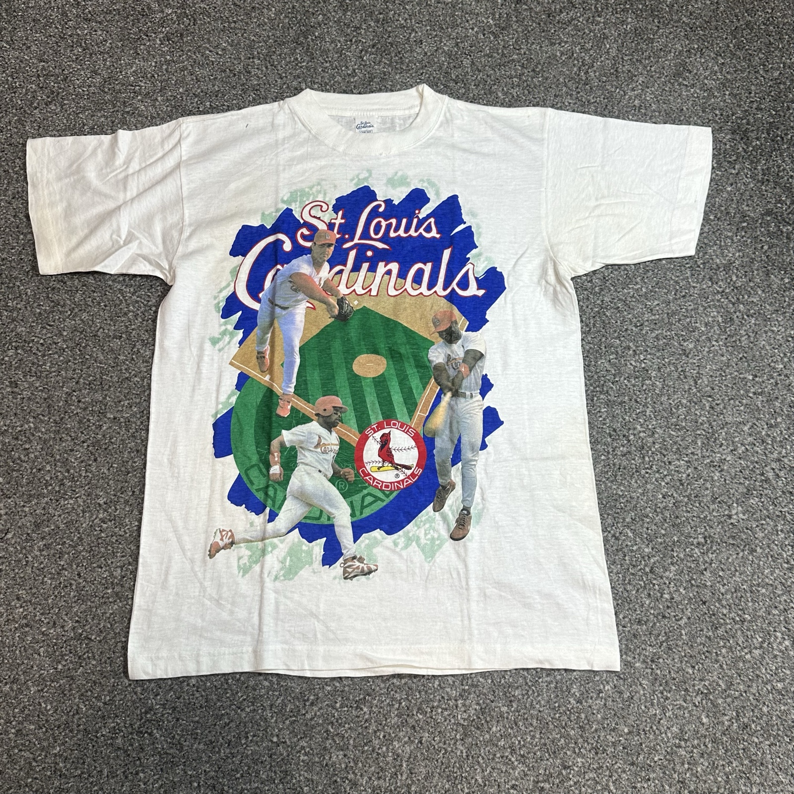 White St Louis Cardinals & Coca Cola Graphic T-Shirt Large