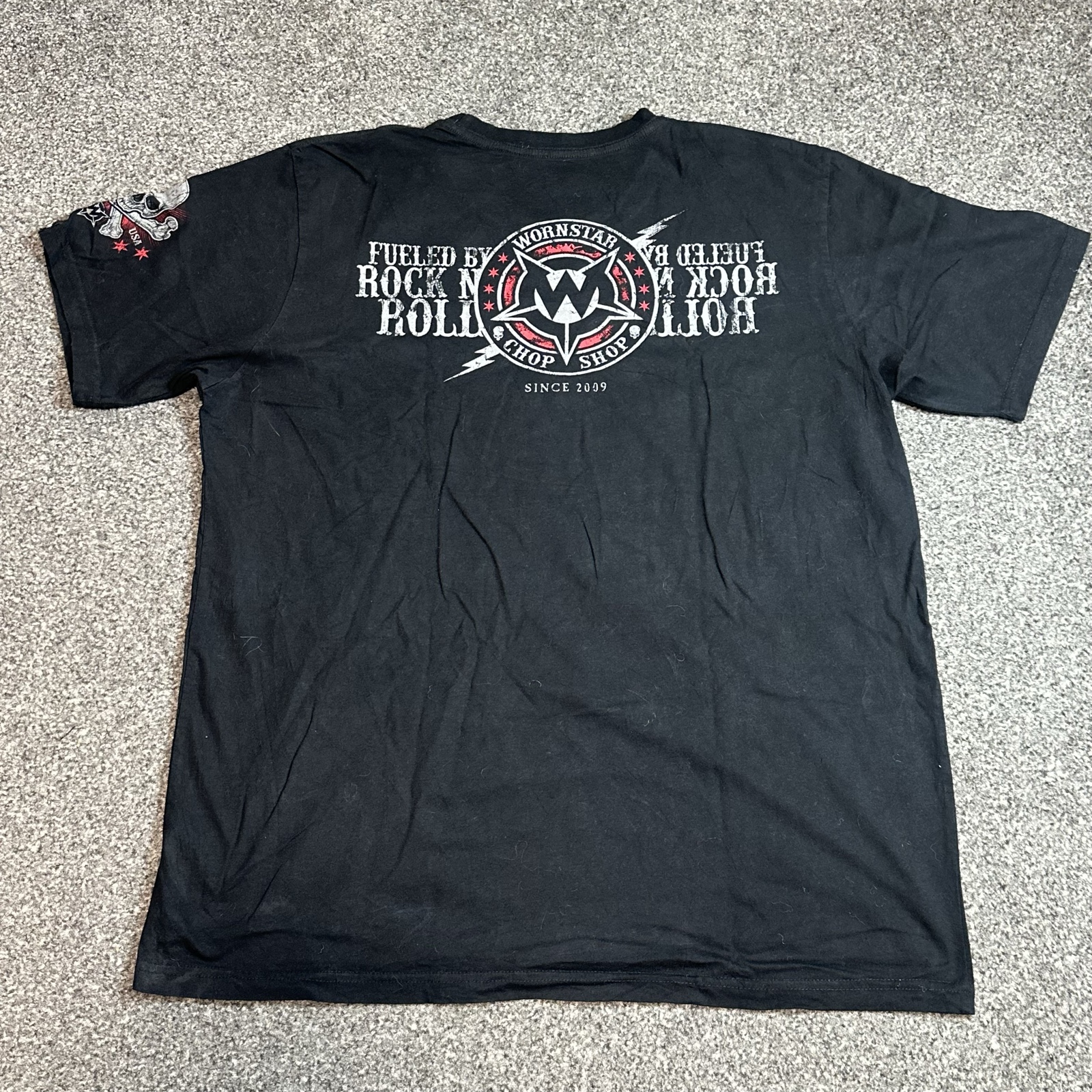 Wornstar Black Skull & Crossbones Graphic Tee T-Shirt Men’s 2X image 9