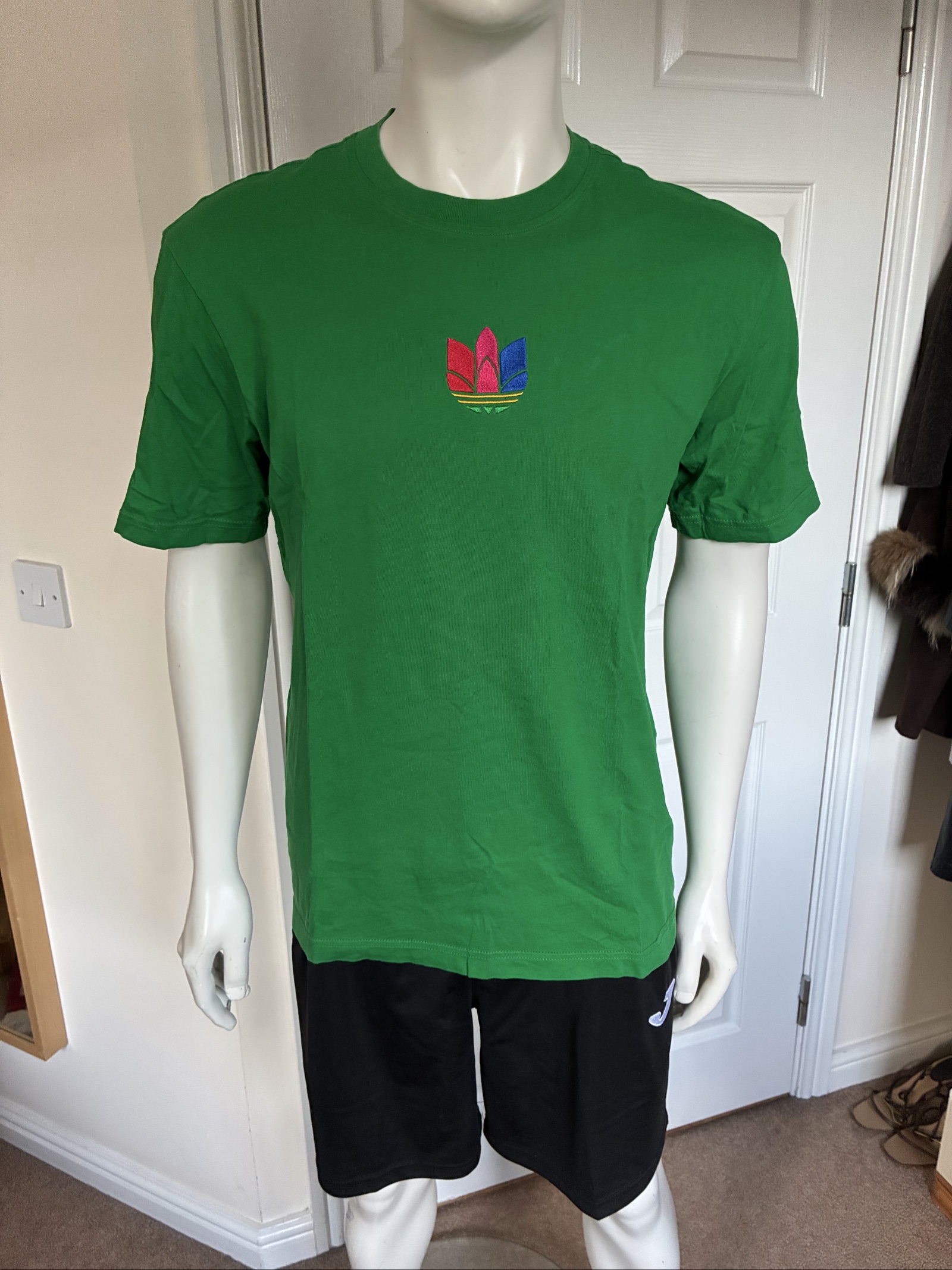 Adidas Green Multi Logo T-Shirt Large