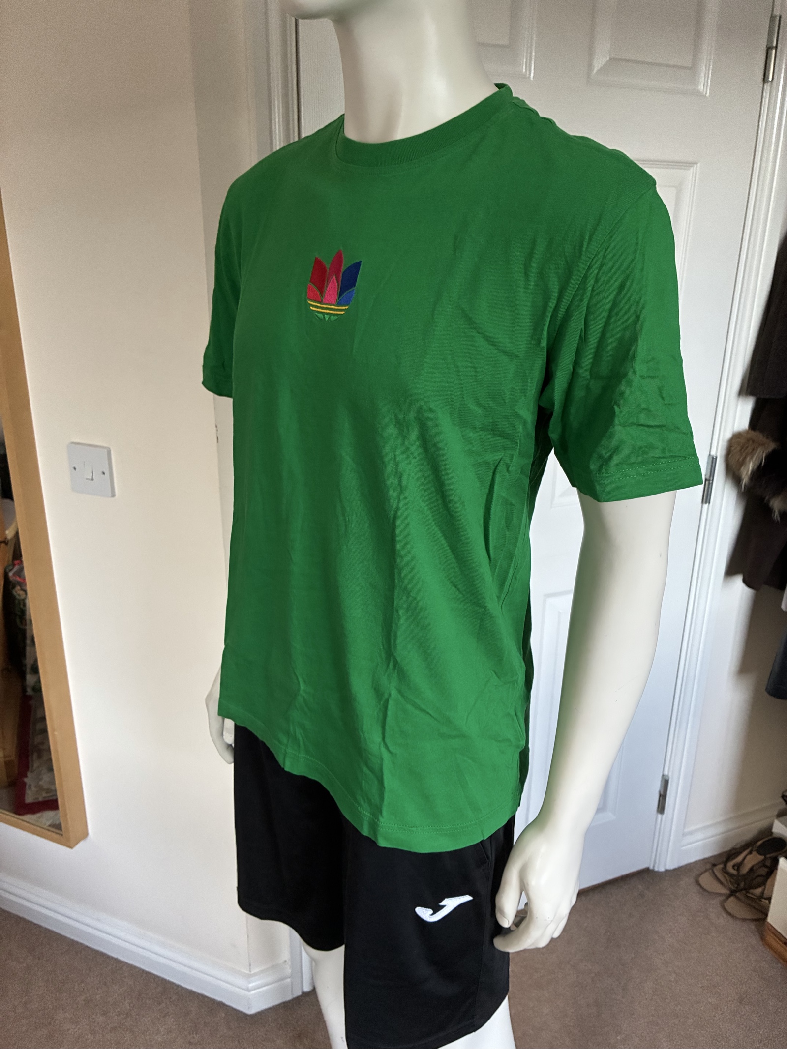 Adidas Green Multi Logo T-Shirt Large image 2