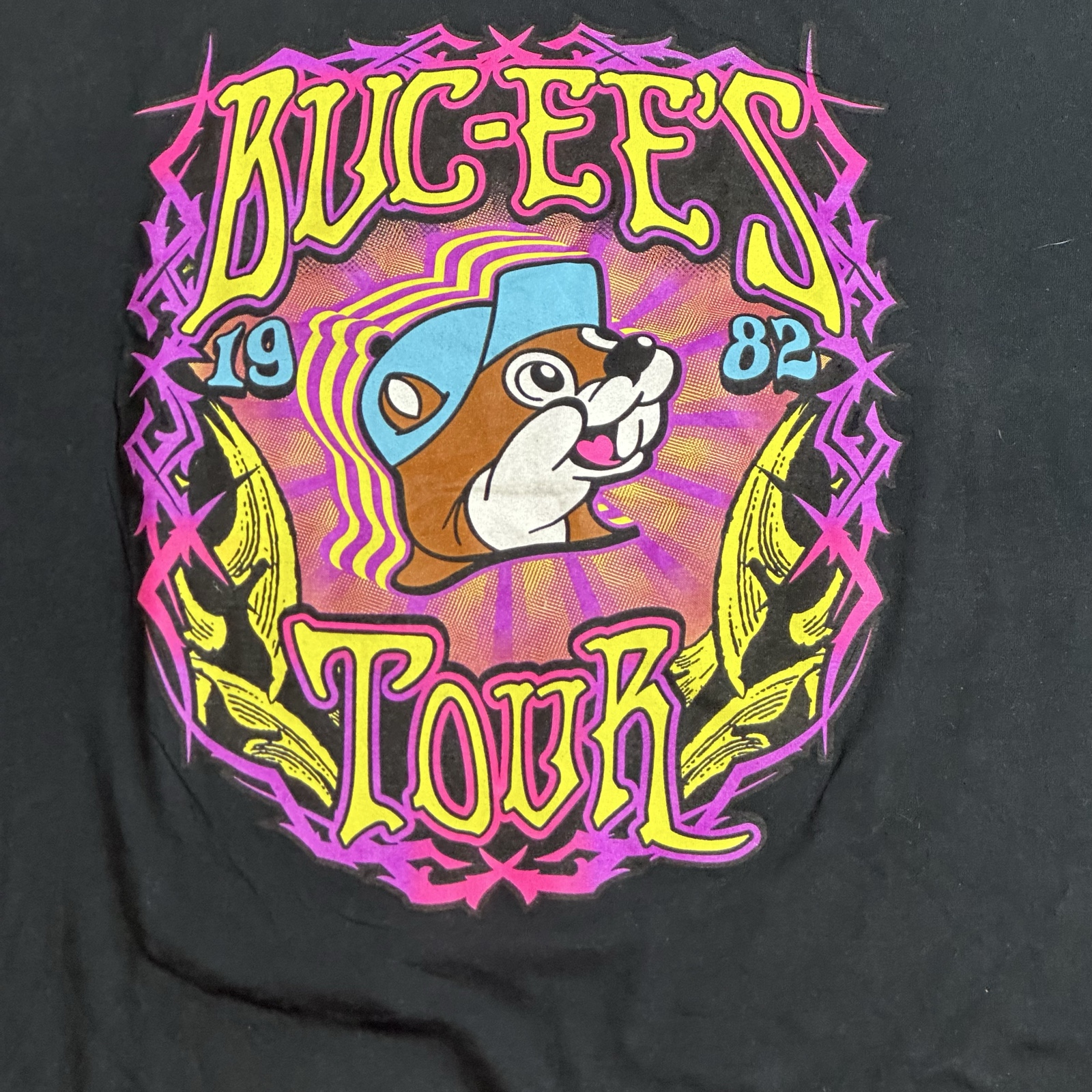 Bucee's Black Graphic Logo Tour Cotton T-Shirt XXL Vintage Style image 2