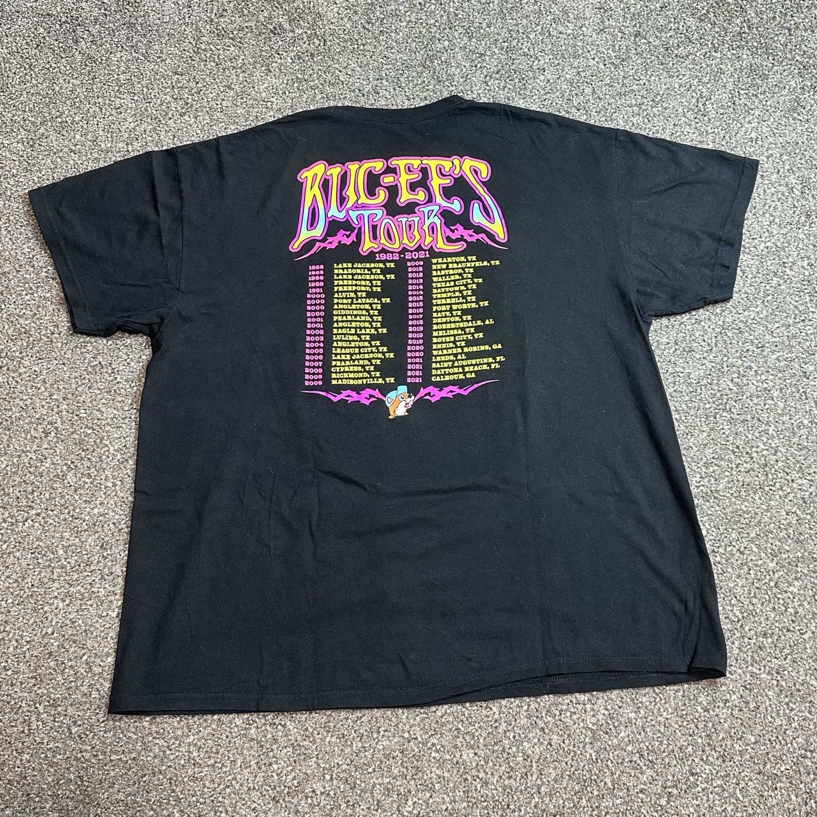 Bucee's Black Graphic Logo Tour Cotton T-Shirt XXL Vintage Style image 3