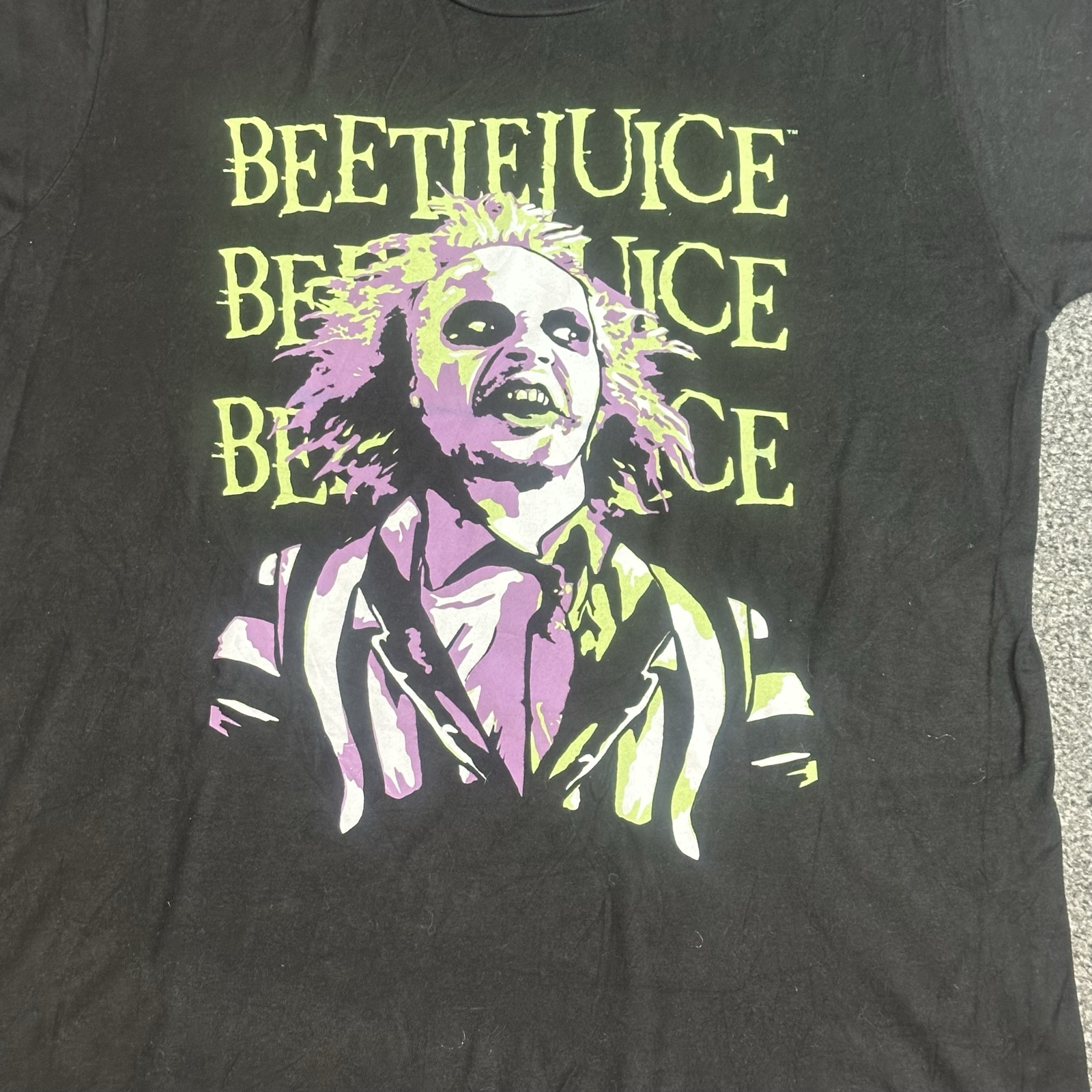 Beetlejuice Black Graphic T-Shirt XL Classic Movie Print image 2