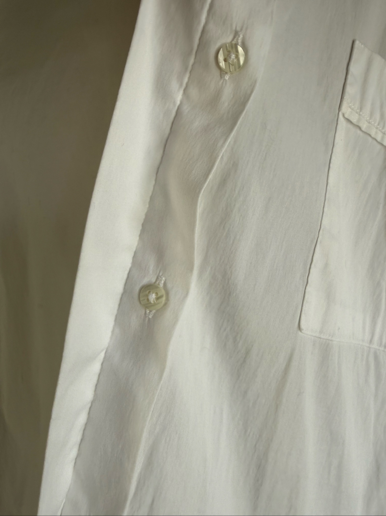 Esprit White Long Sleeve Shirt XL Classic Collar Pocket Casual Chic image 5