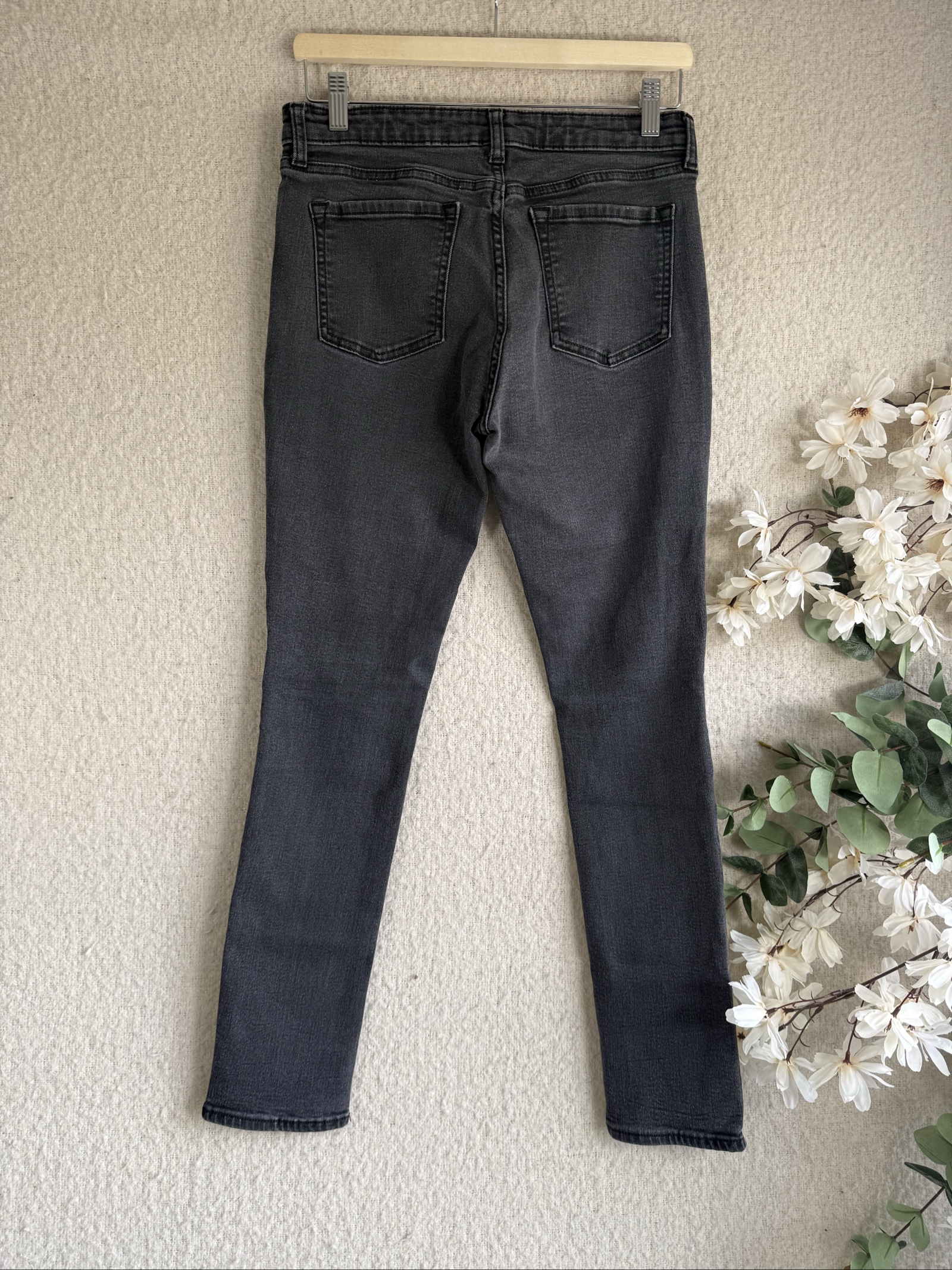 Gap Black Always Skinny Ripped Jeans UK 12 Stylish Distressed Denim Pants image 5