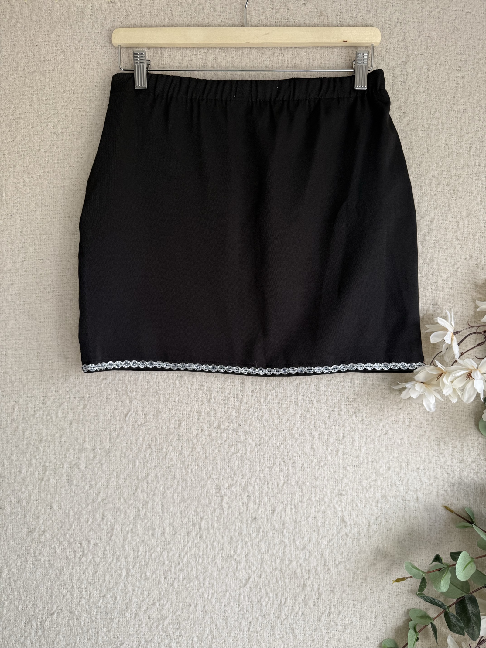 Angel City Embroidered Black Sequin Mini Skirt UK 10 Boho Chic Party Style image 4