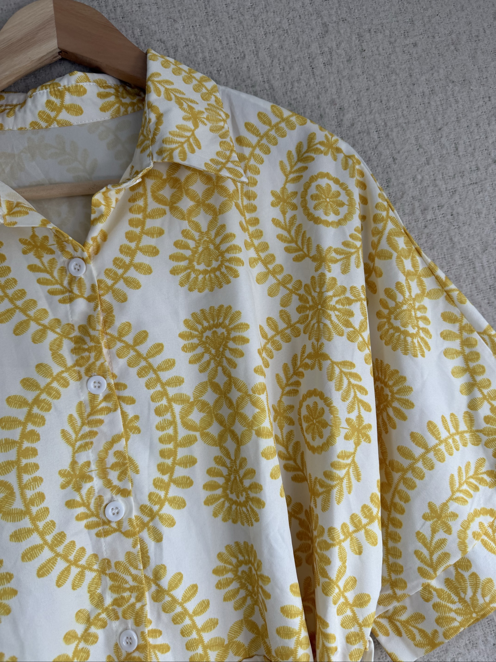 Shein Yellow & White Patterned Romper Playsuit Large Stylish Summer Casual Fit image 2