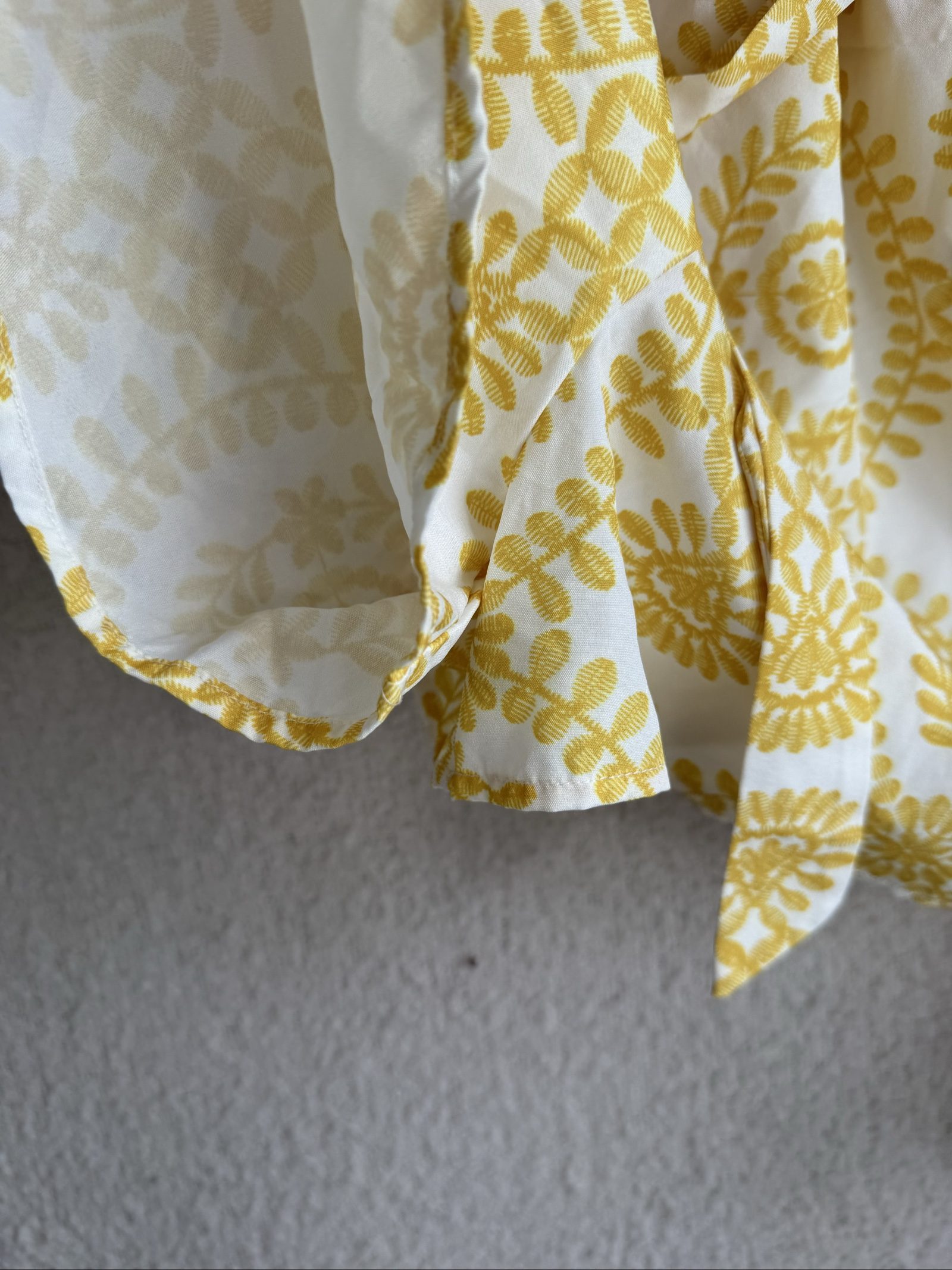 Shein Yellow & White Patterned Romper Playsuit Large Stylish Summer Casual Fit image 6