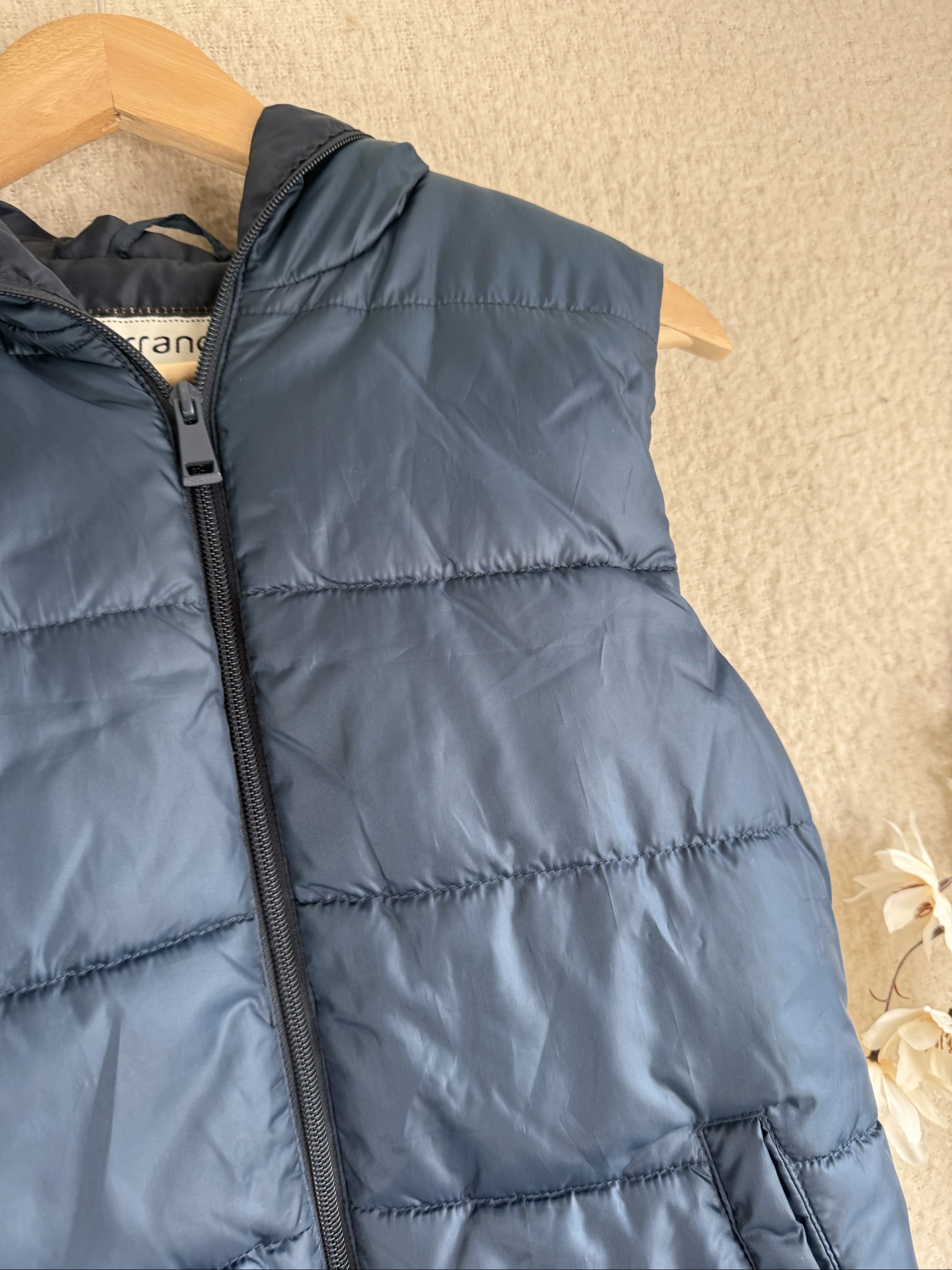 Terranova Navy Blue Puffer Gilet Small Lightweight Sleeveless Jacket Coat image 2