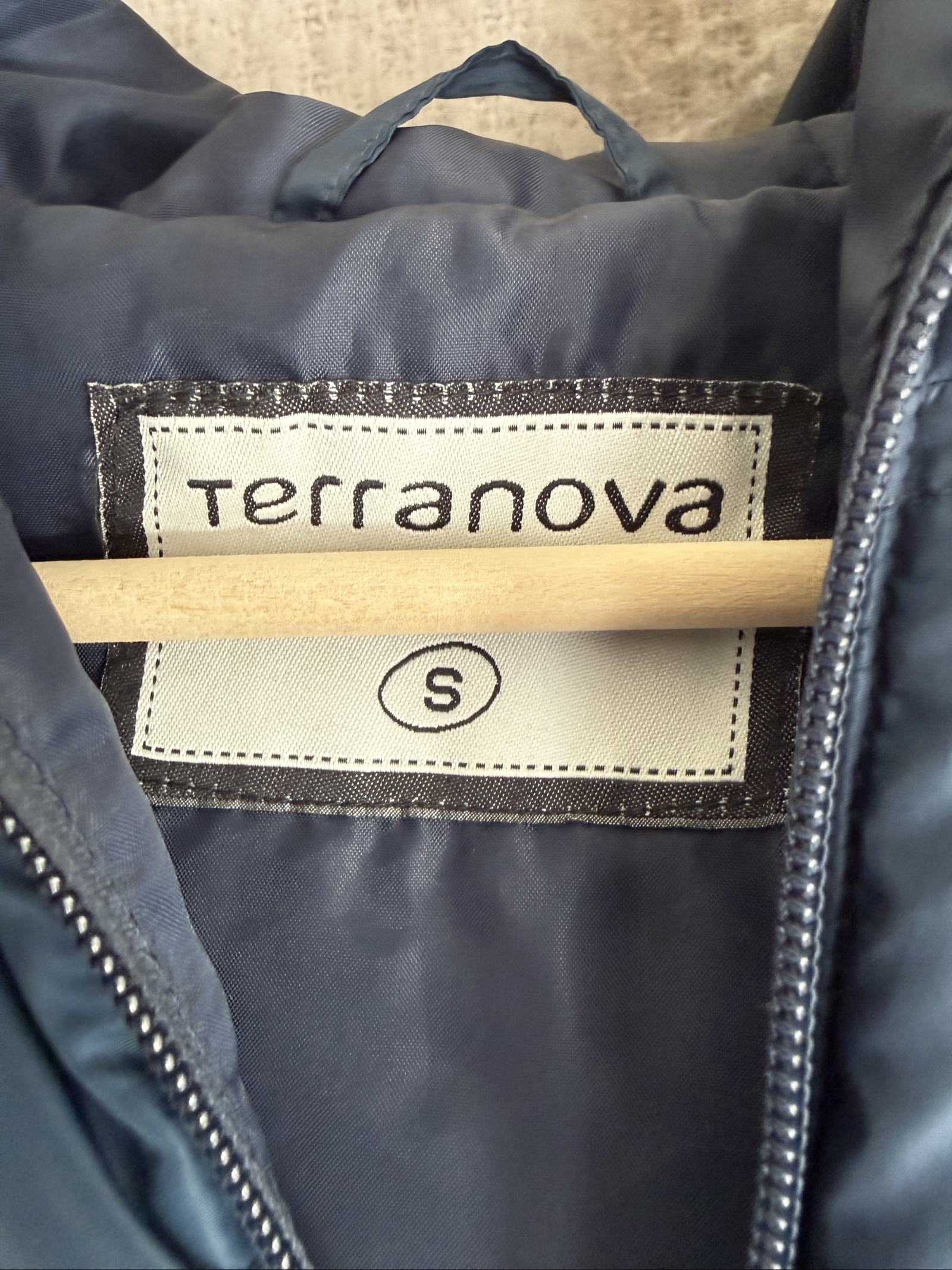 Terranova Navy Blue Puffer Gilet Small Lightweight Sleeveless Jacket Coat image 3
