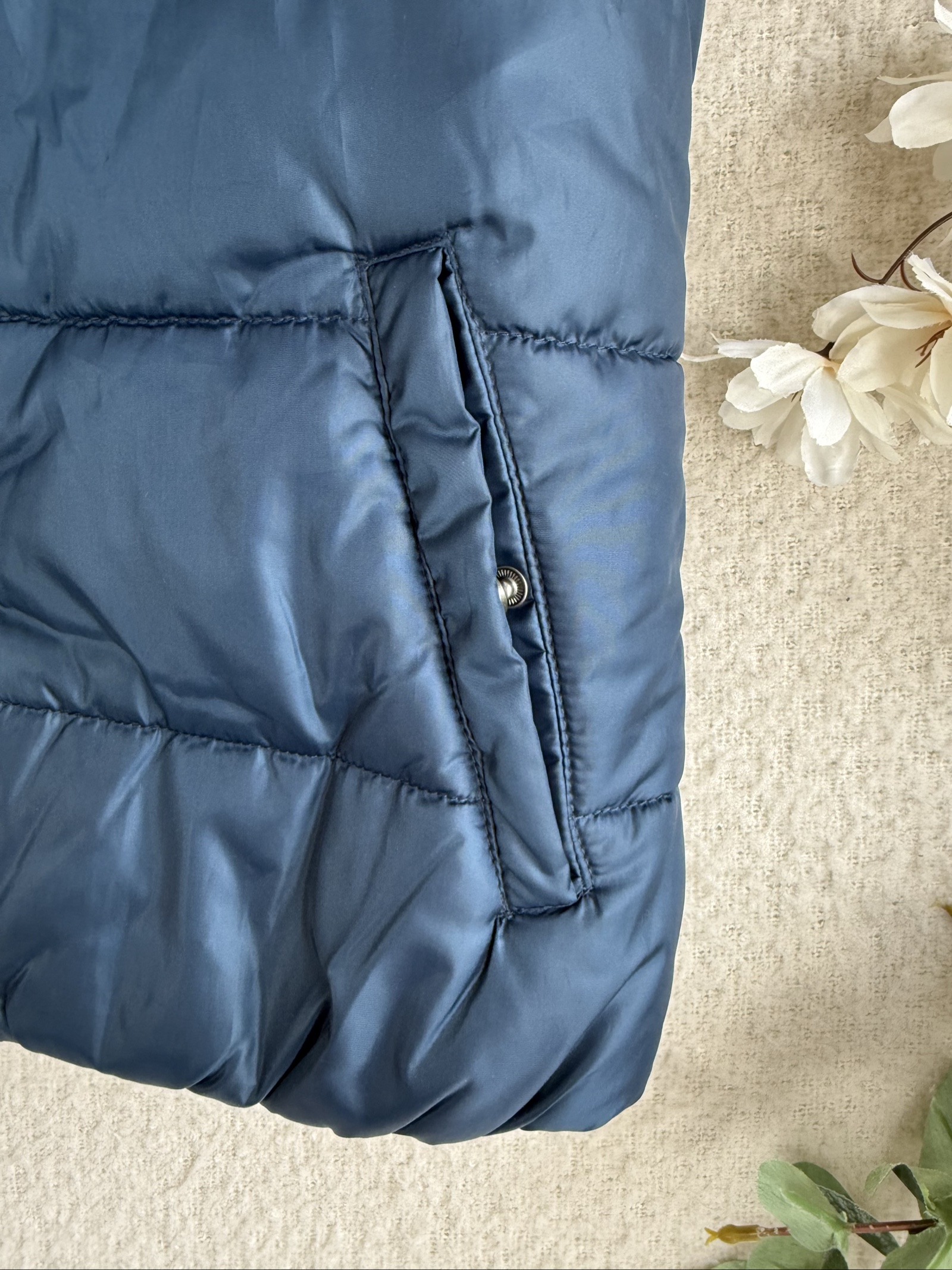 Terranova Navy Blue Puffer Gilet Small Lightweight Sleeveless Jacket Coat image 5