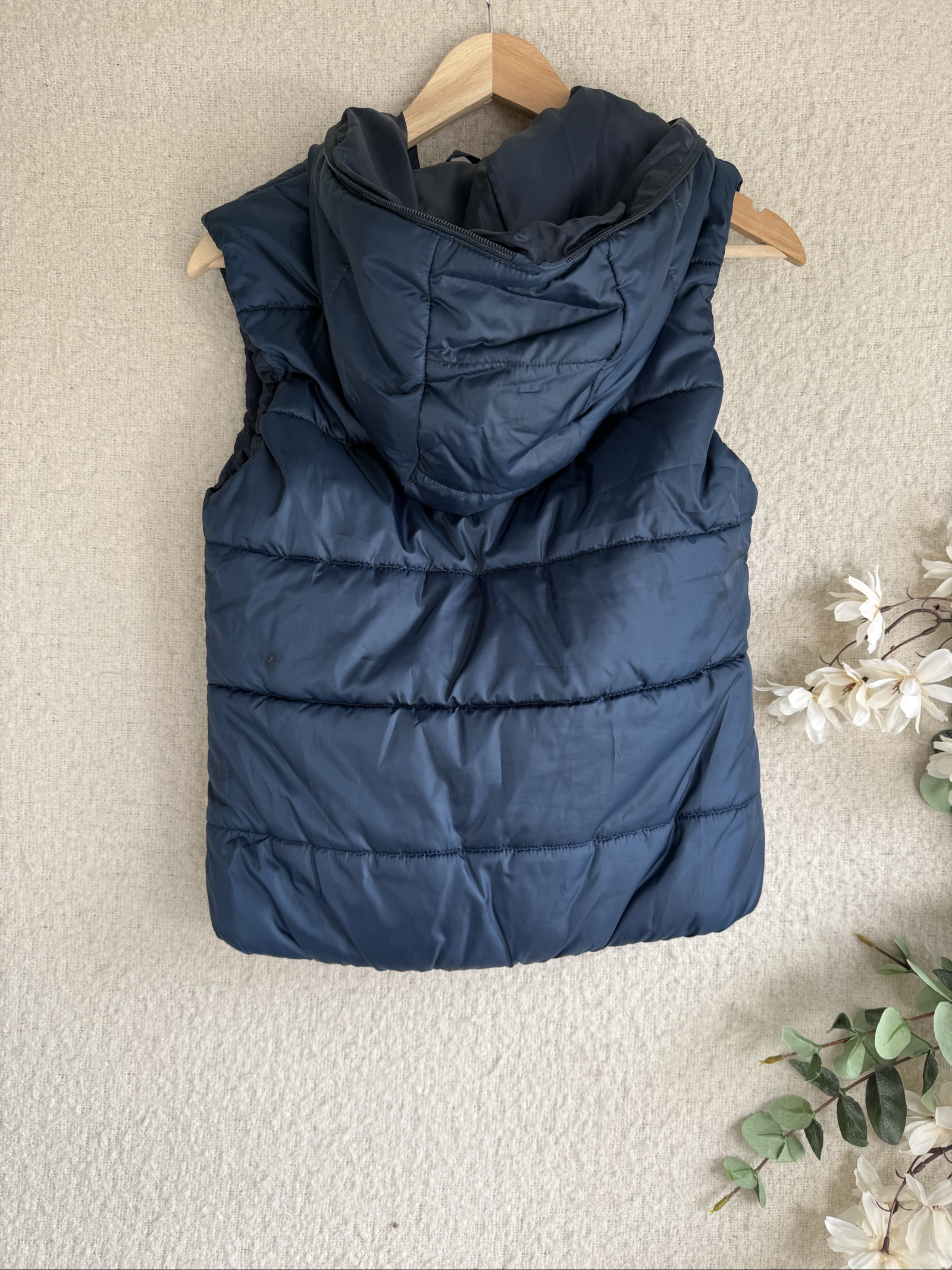 Terranova Navy Blue Puffer Gilet Small Lightweight Sleeveless Jacket Coat image 6