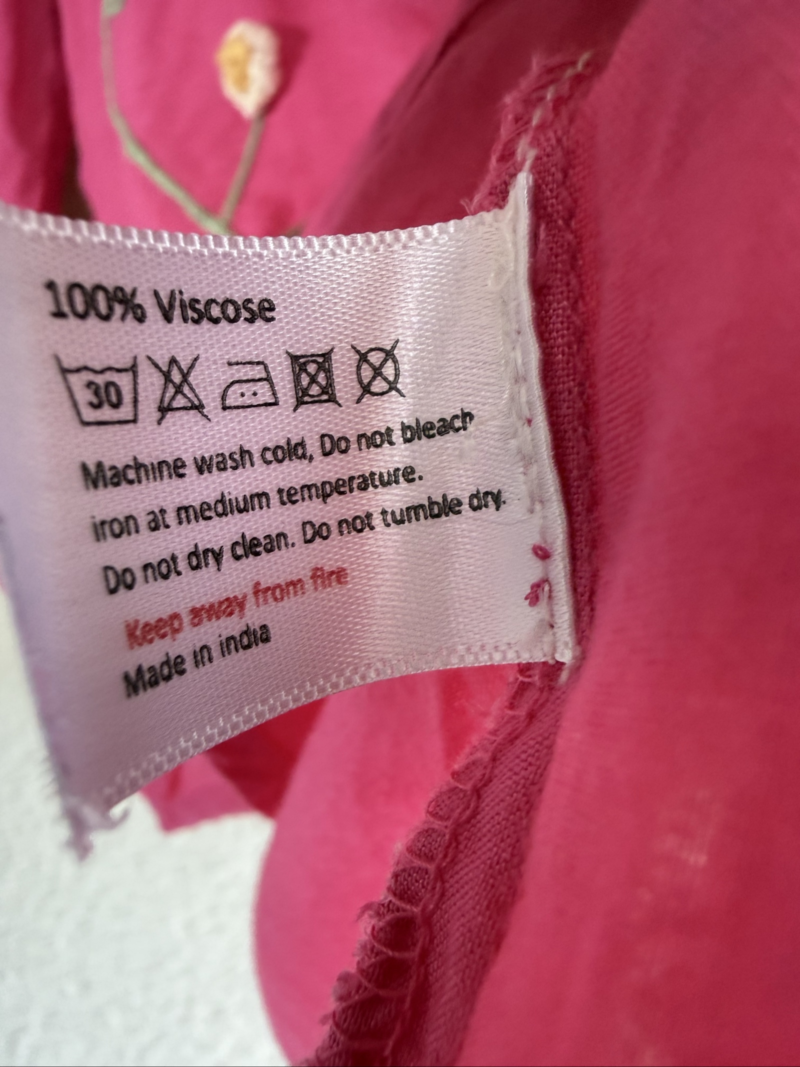 Jovie Pink Floral Embroidered Blouse XXL Relaxed Fit Soft Viscose Top image 5