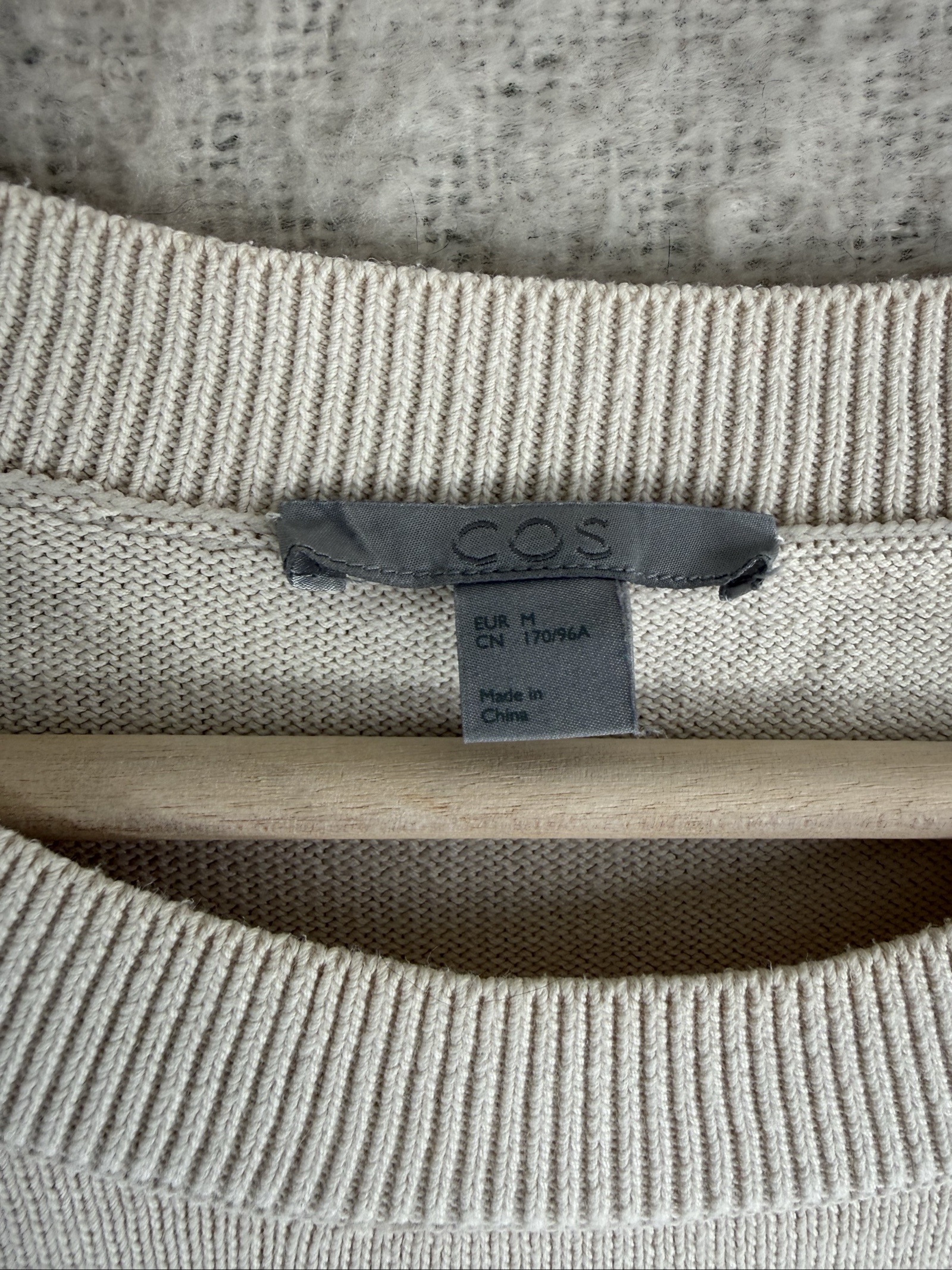 COS Beige Cotton Mix Peplum Top Medium Stylish Flared Sleeve Casual Chic UK M image 3