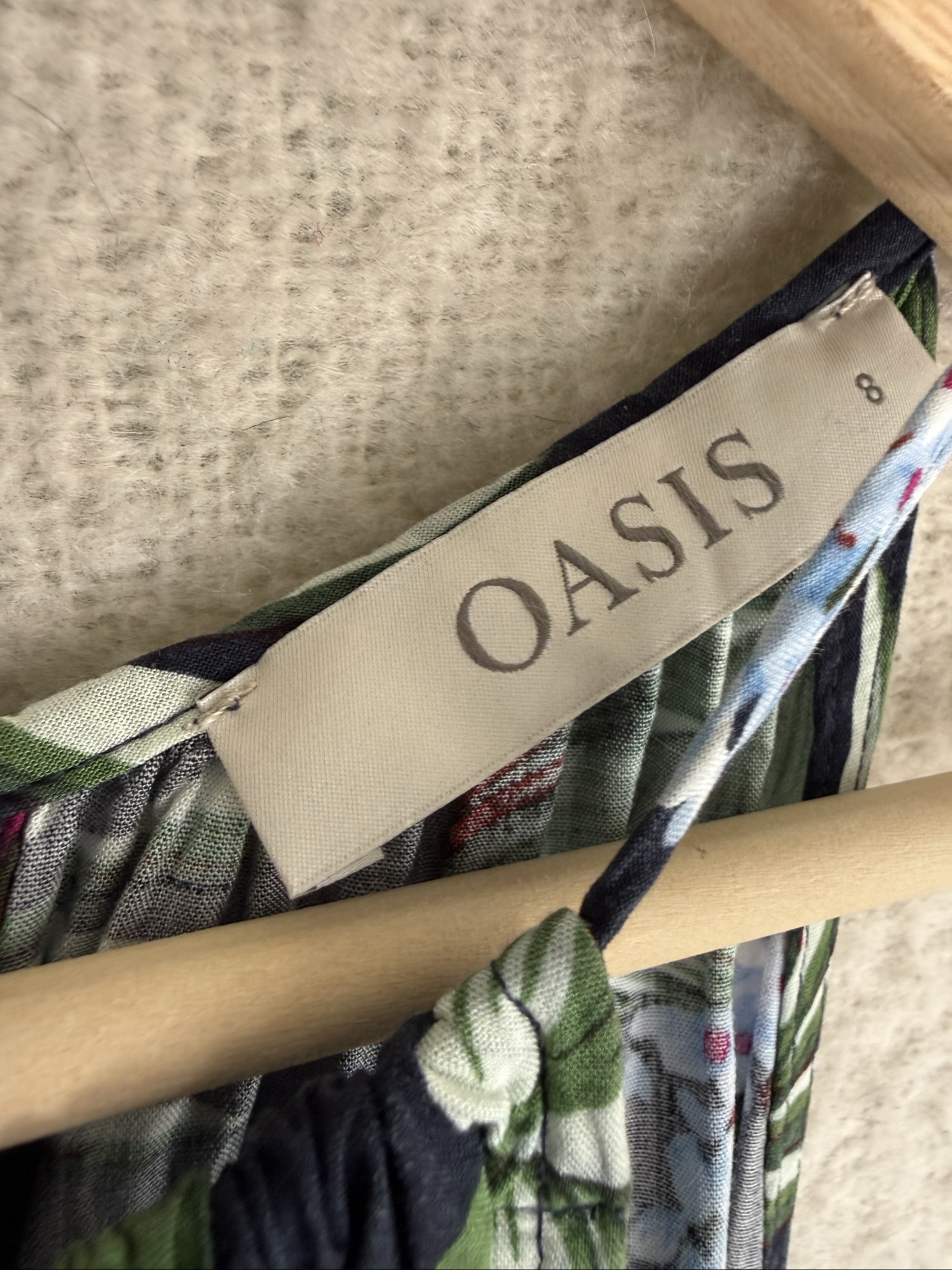 Oasis Navy Floral Sleeveless Dress UK 8 Summer Casual Chic Print image 3