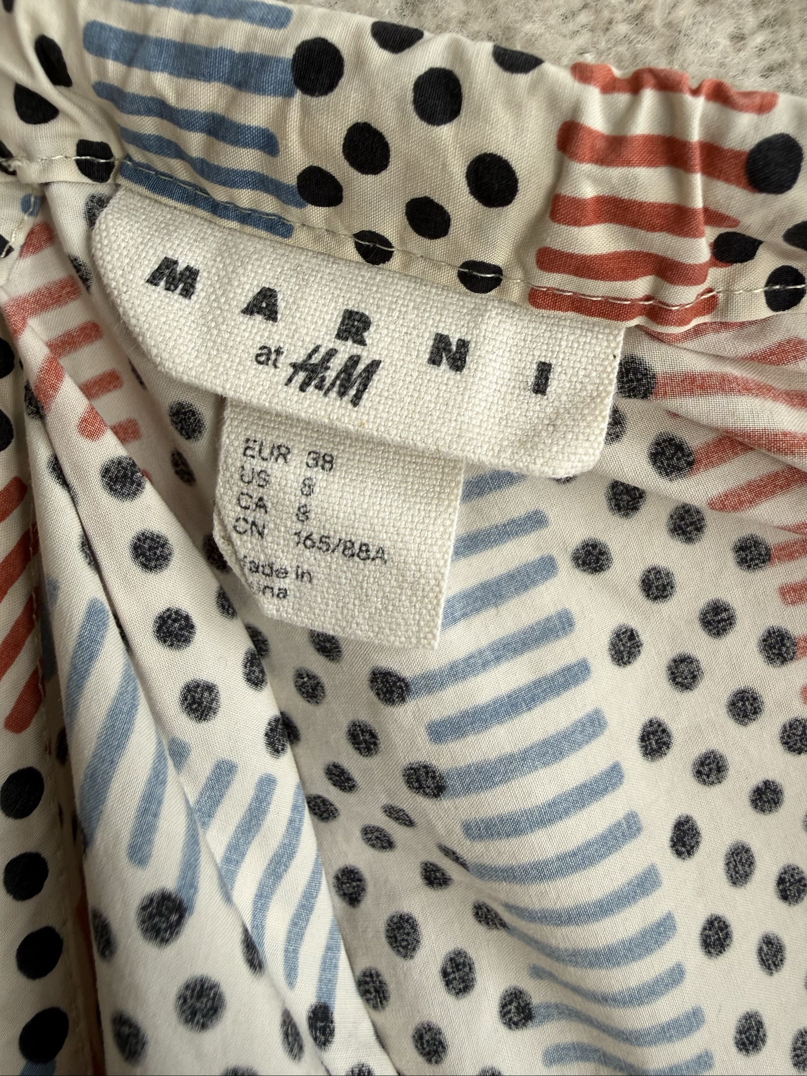 Marni Blue Patterned Cotton Dress UK 10 Long Sleeve Chic Stylish Unique image 4