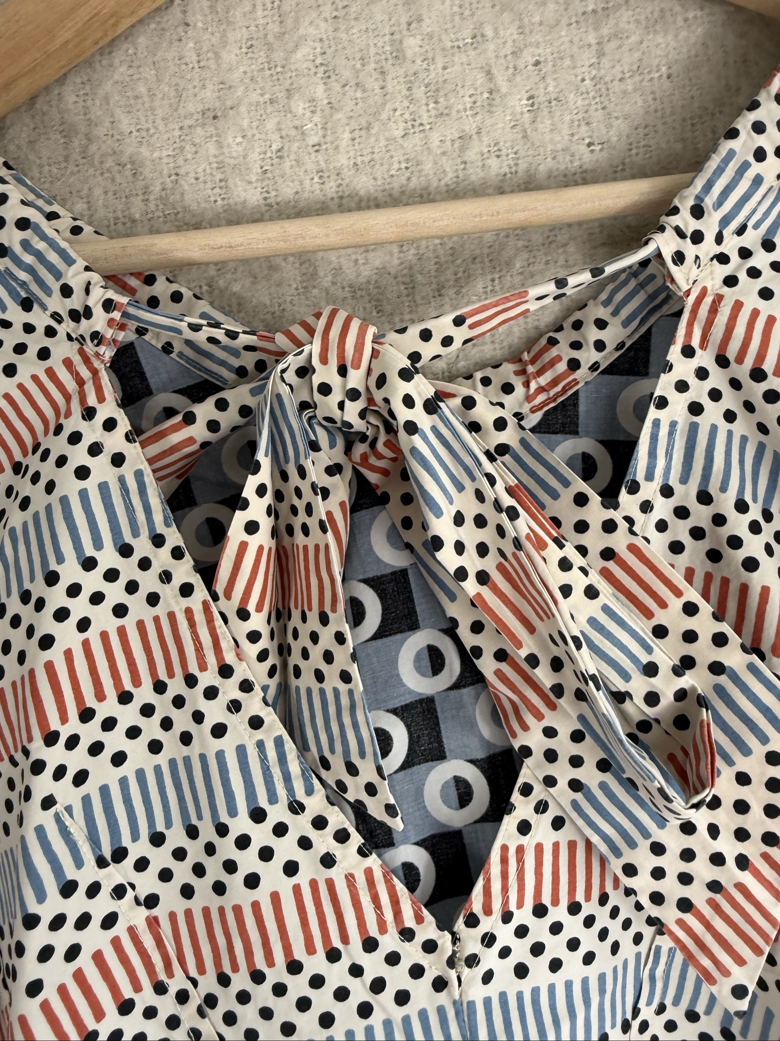 Marni Blue Patterned Cotton Dress UK 10 Long Sleeve Chic Stylish Unique image 5