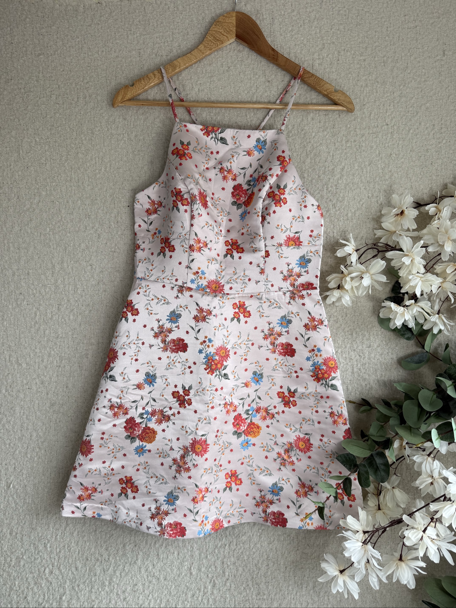 New Look Floral Print Summer Dress UK 10 Spaghetti Straps Chic Casual