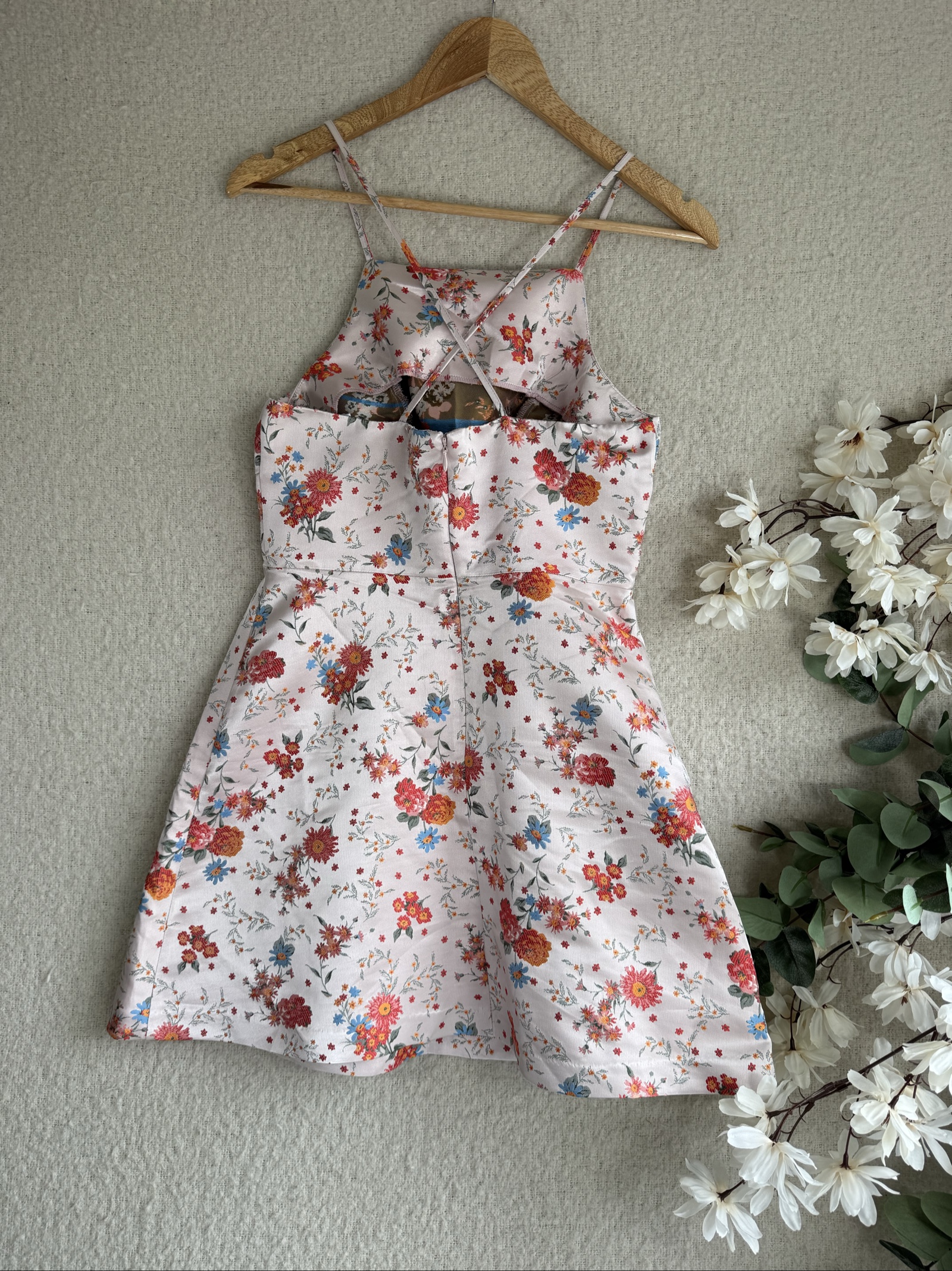 New Look Floral Print Summer Dress UK 10 Spaghetti Straps Chic Casual image 4