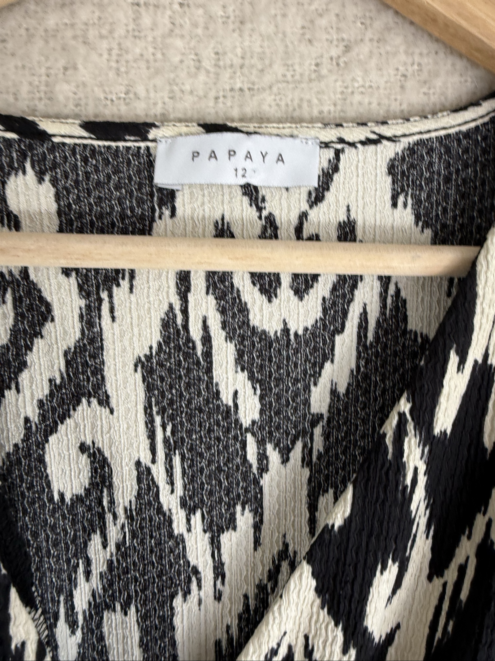 Papaya Black & White Printed Long Sleeve Dress UK 12 Chic Stylish image 3