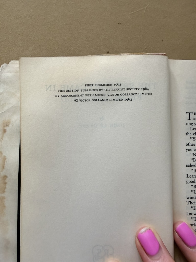 John Le Carré The Spy Who Came In From The Cold Book Vintage 1963 image 4