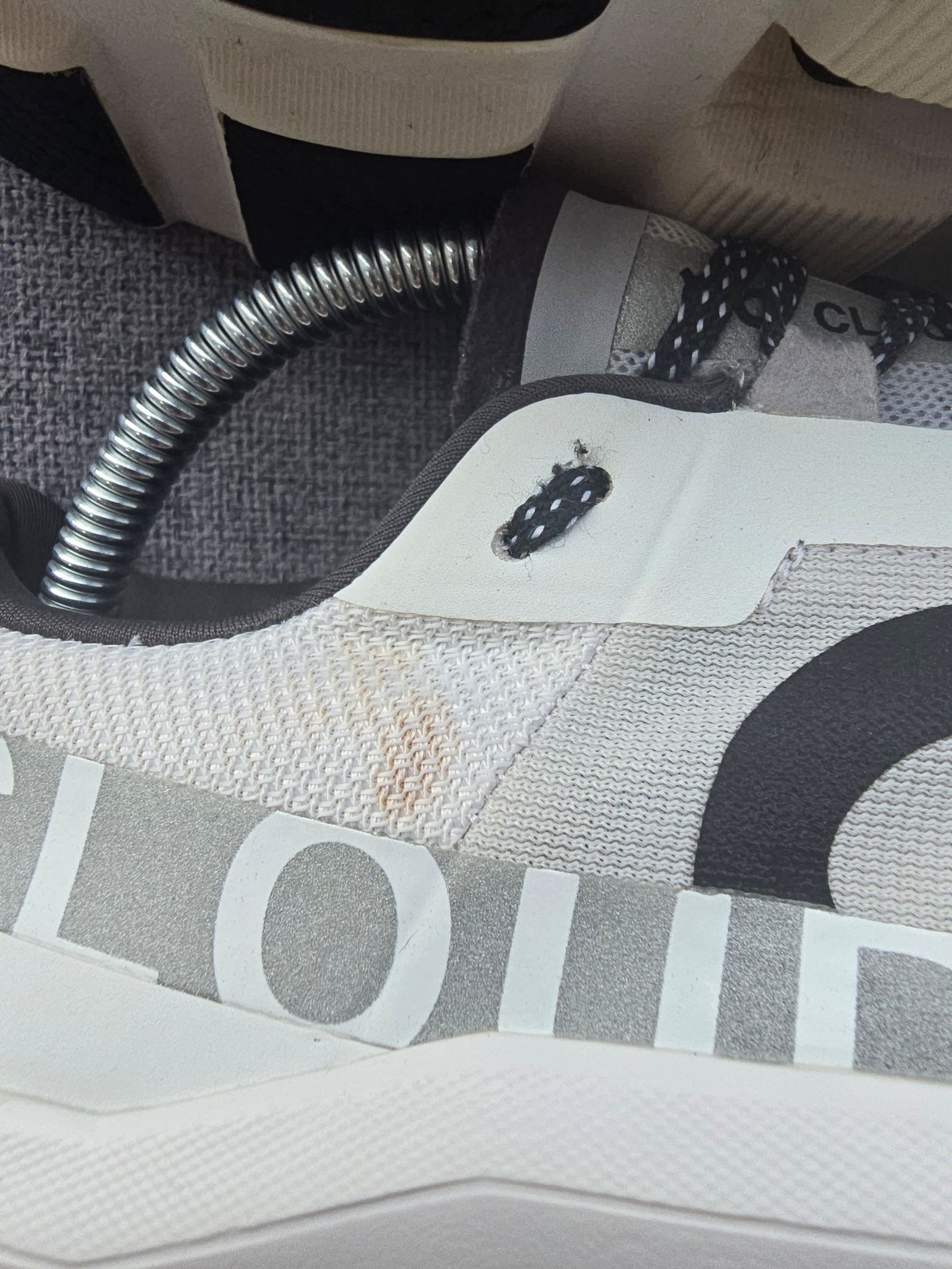 On Running White & Grey Cloud Monster Running Shoes UK 8 image 6