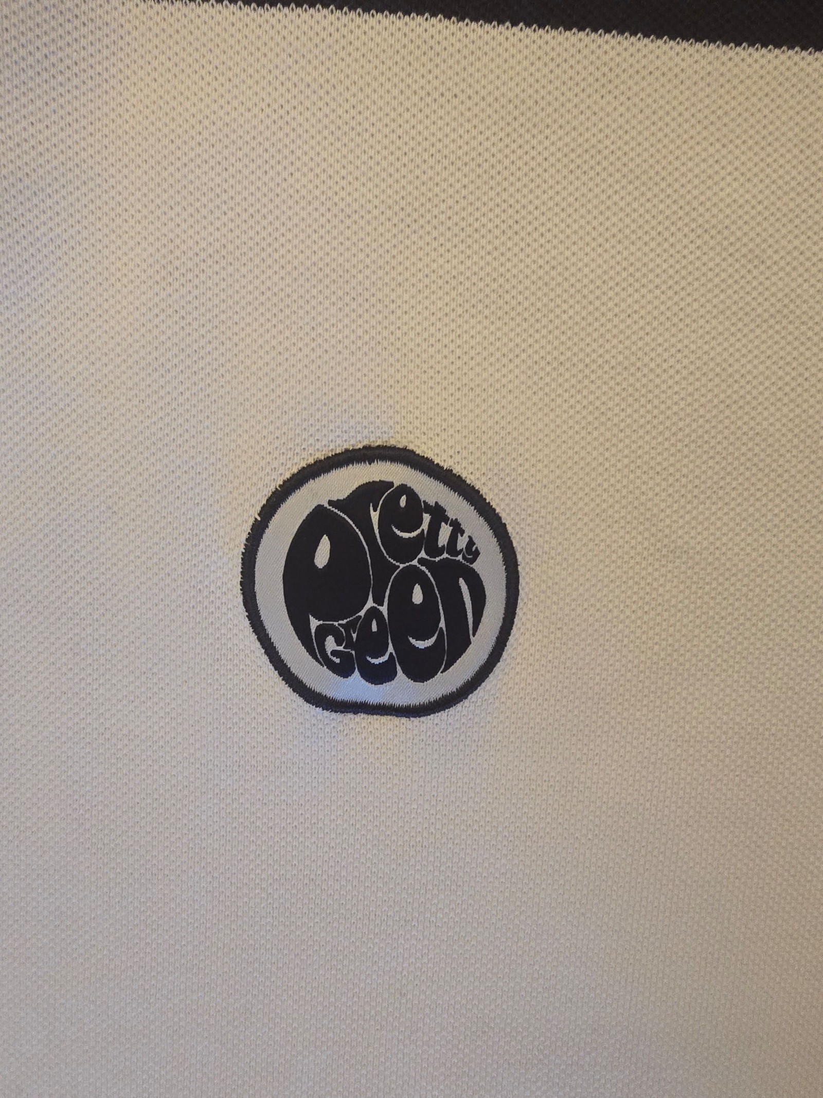 Pretty Green White & Navy Stripe Polo Shirt XL image 3