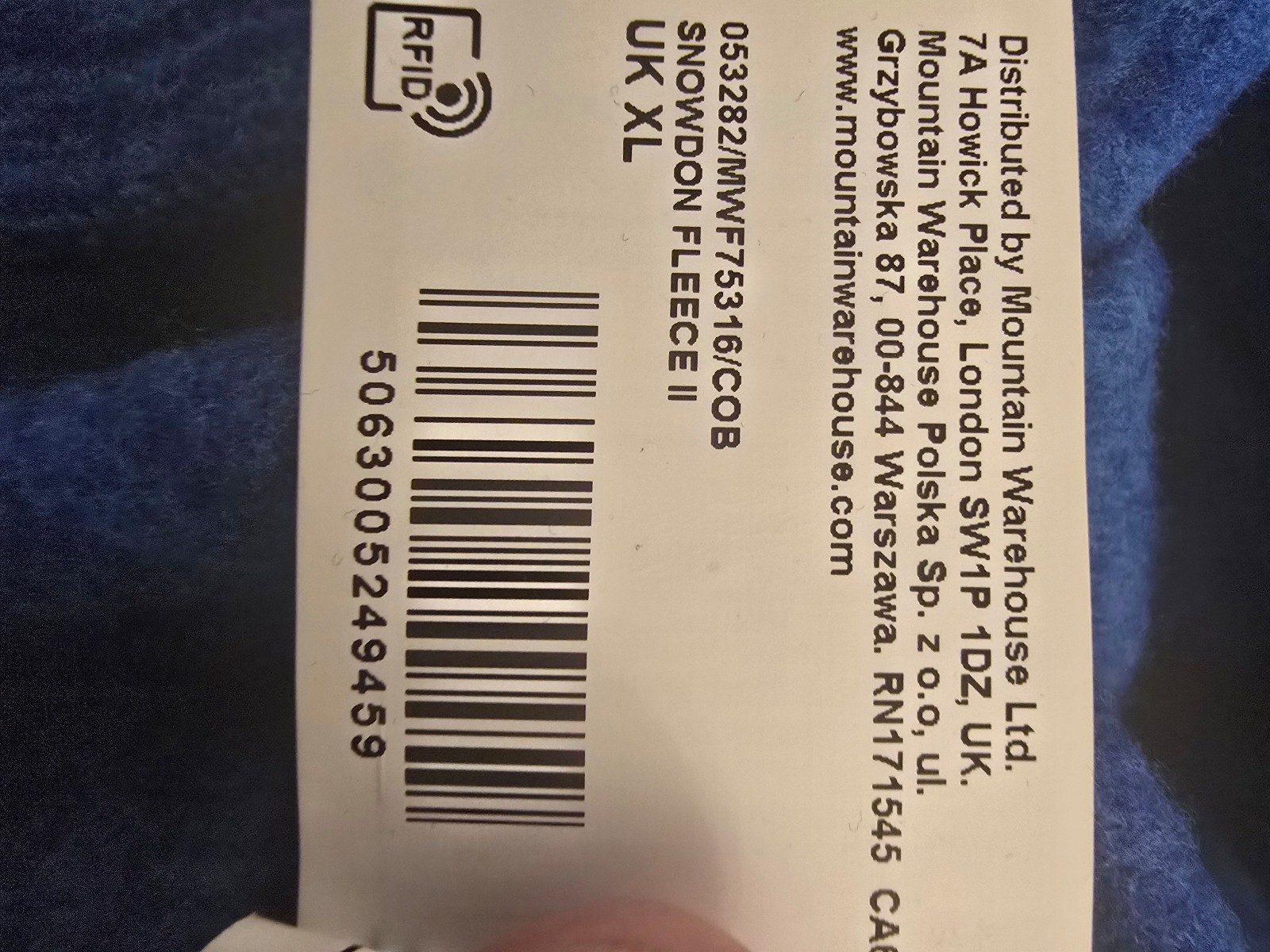 BNWT Mountain Warehouse Blue Marl 1/4 Zip Fleece XL image 7