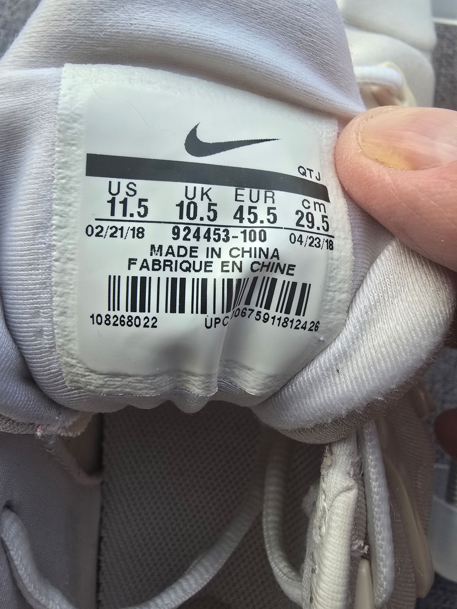 Nike White Air Vapormax Plus Sneakers UK 10.5 image 5