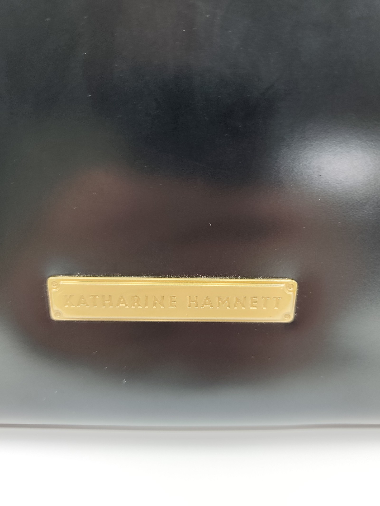 Katharine Hamnett Black Structured Leather Handbag image 3