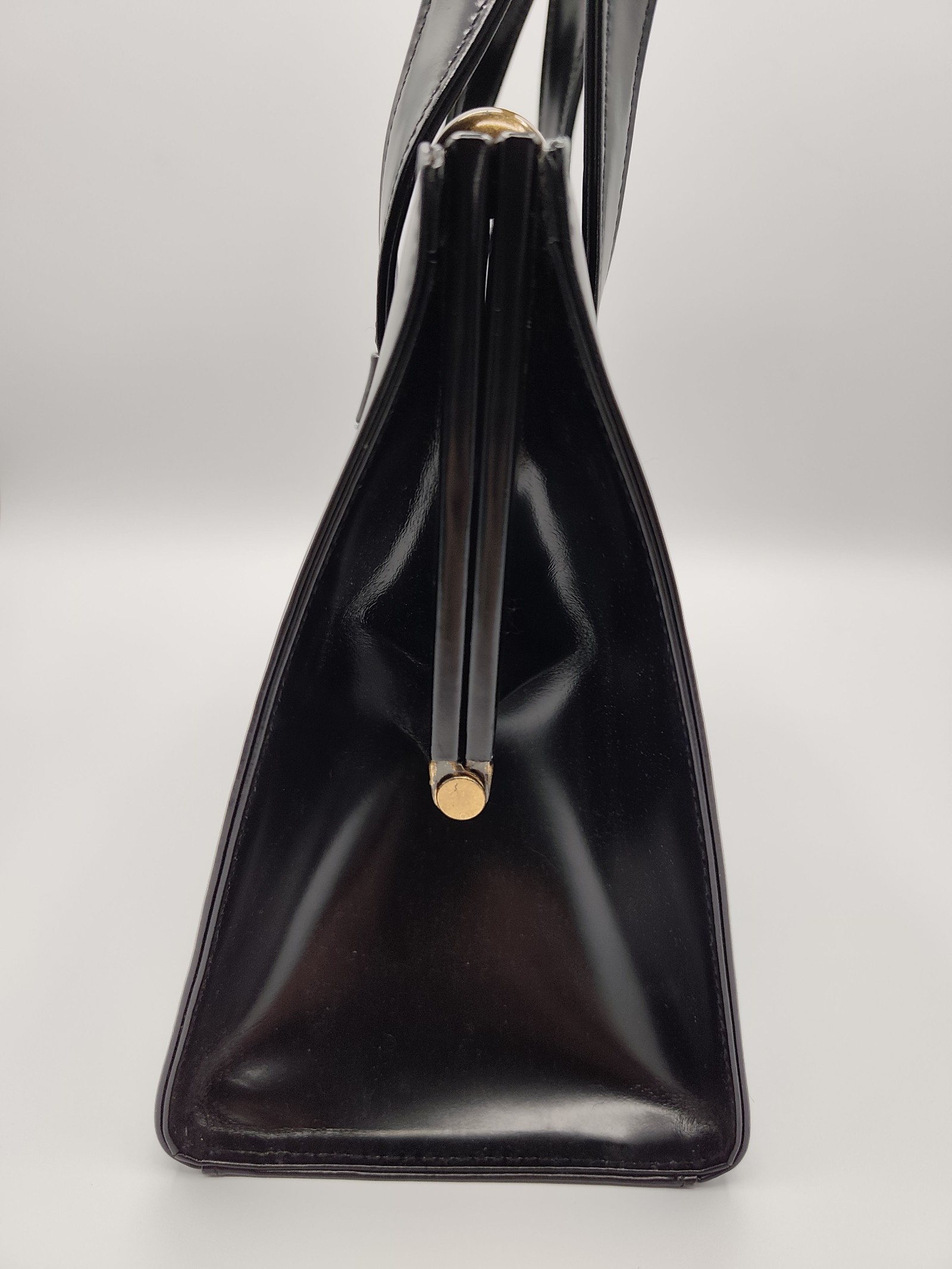 Katharine Hamnett Black Structured Leather Handbag image 9