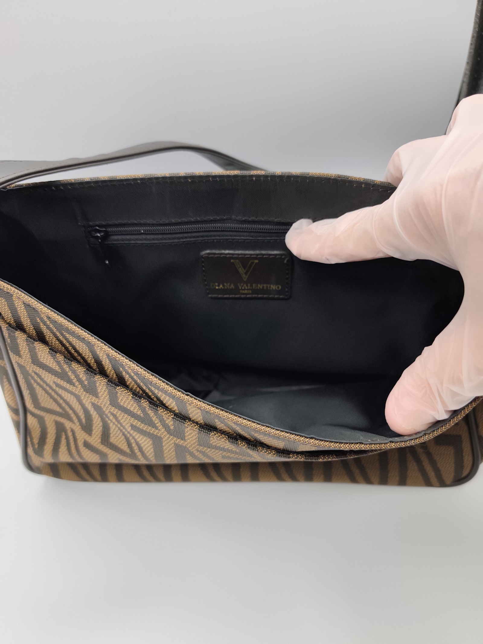 Diana Valentino Brown & Black Printed Crossbody Bag image 10