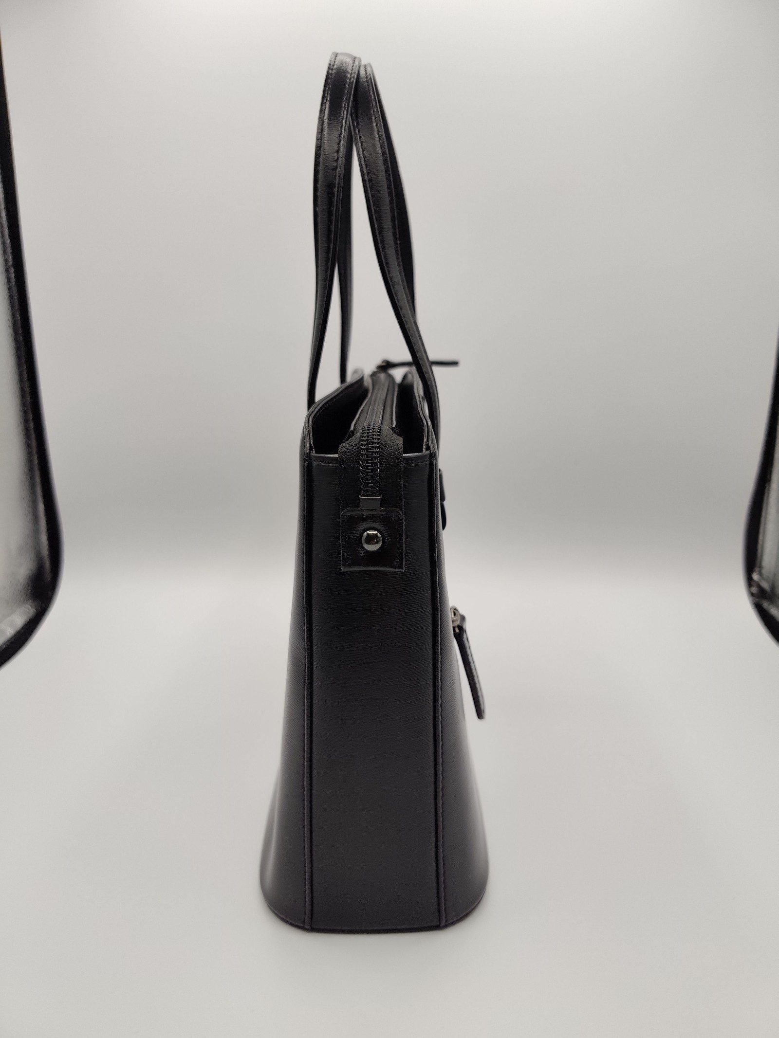 Mila Schön Black Structured Tote Handbag image 6