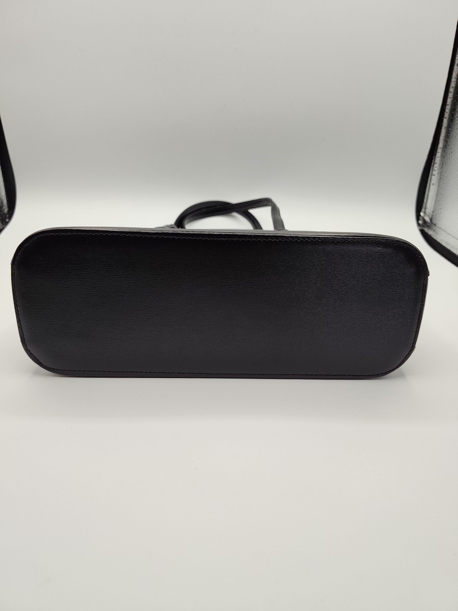 Mila Schön Black Structured Tote Handbag image 8