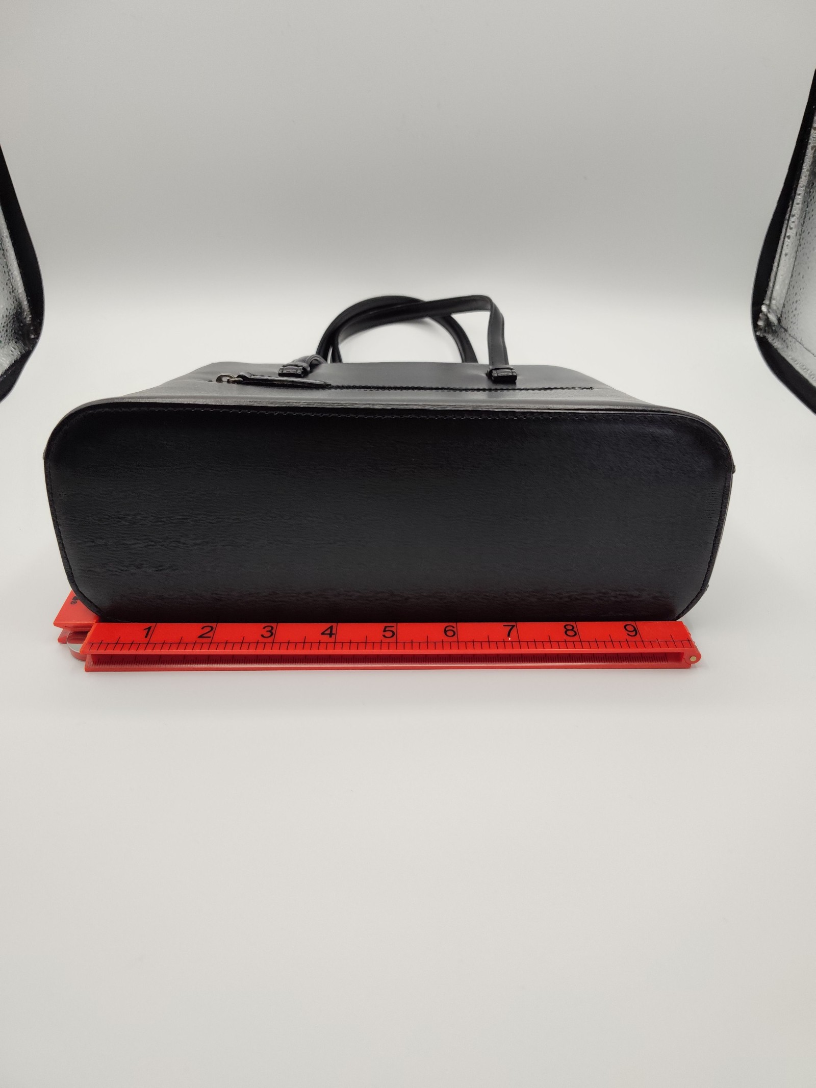 Mila Schön Black Structured Tote Handbag image 9
