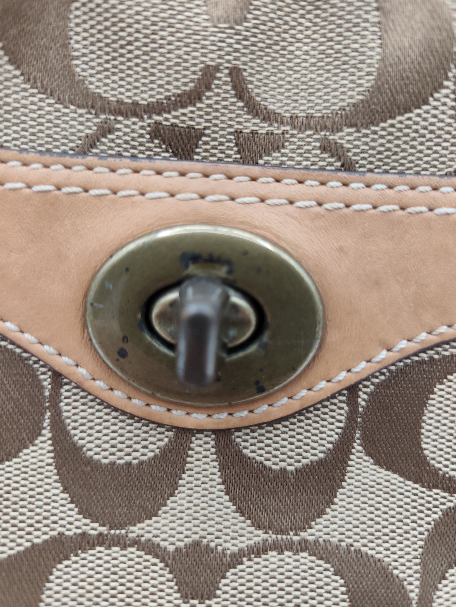 Coach Brown & Beige Signature Crossbody Bag Other image 3