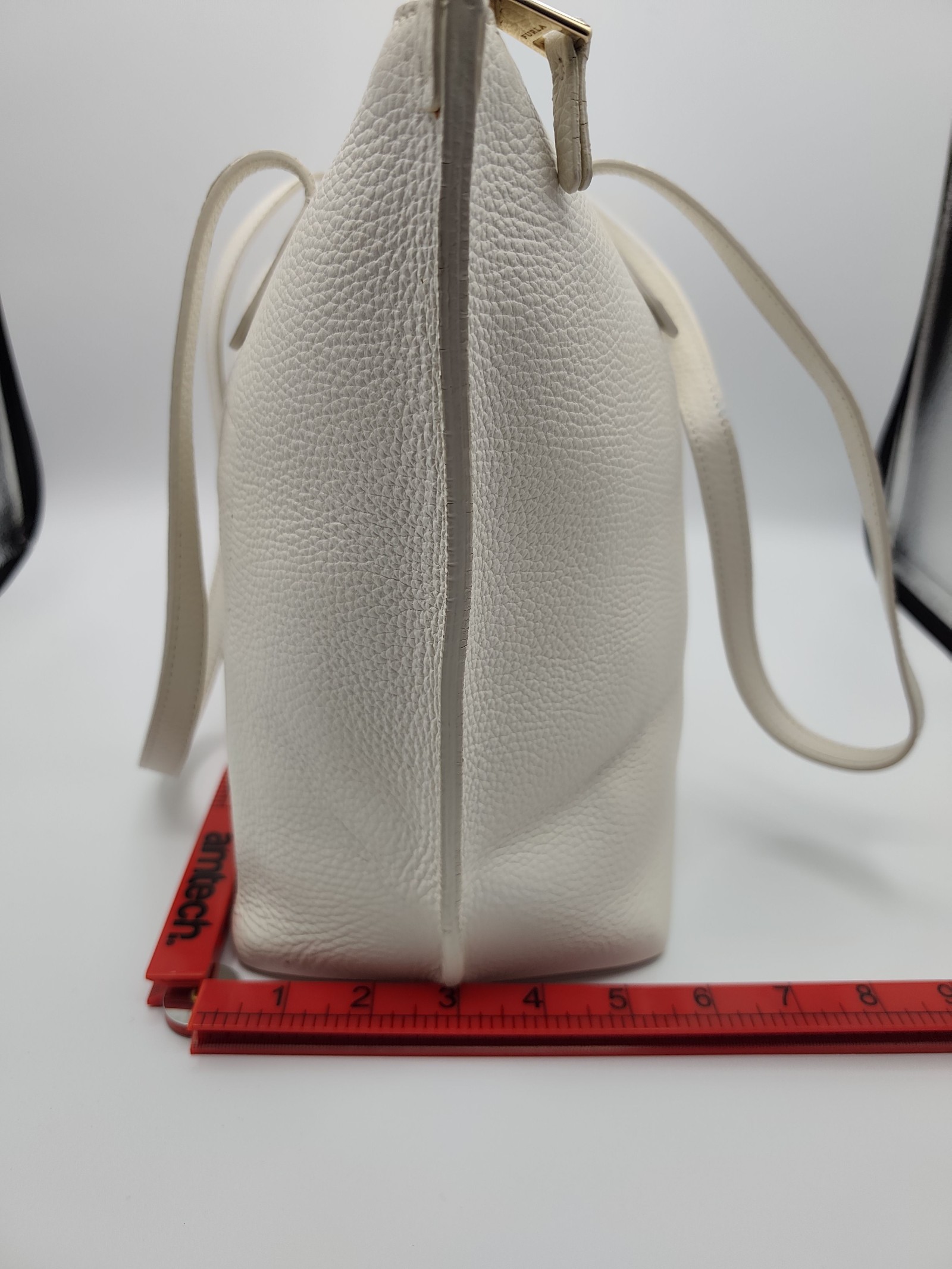 Furla White Leather Tote Bag Genuine Leather image 8