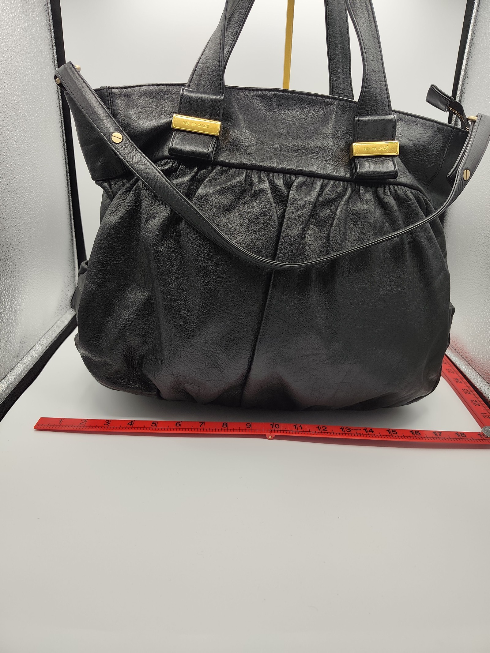 See by Chloé Black Leather Tote Bag image 4