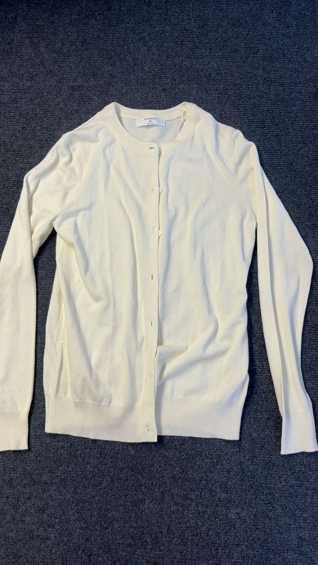 Primark Cream Cotton Blend Cardigan XS Soft Knitwear
