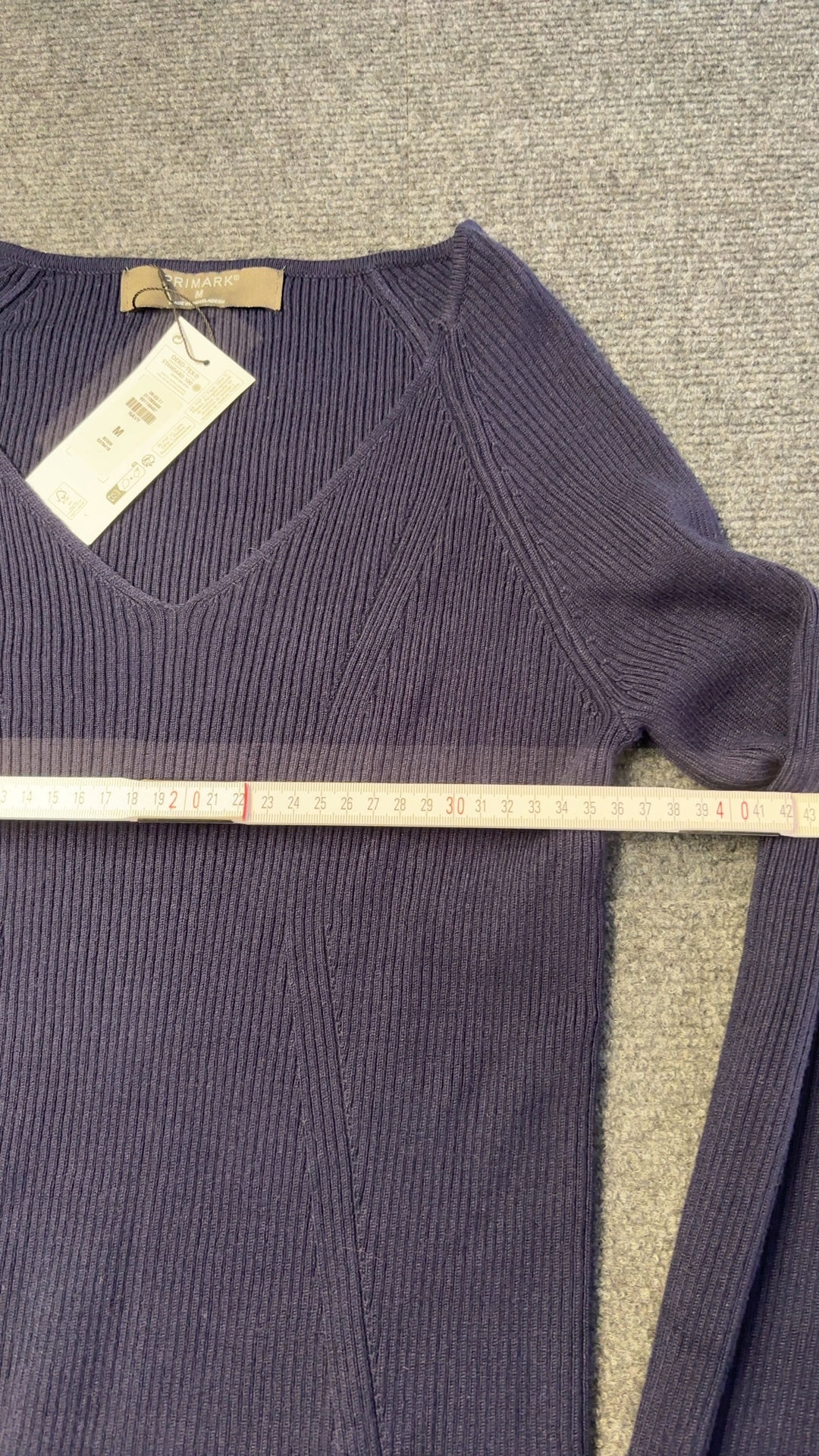 Primark Navy Ribbed V-Neck Sweater Medium brand new with tags image 3