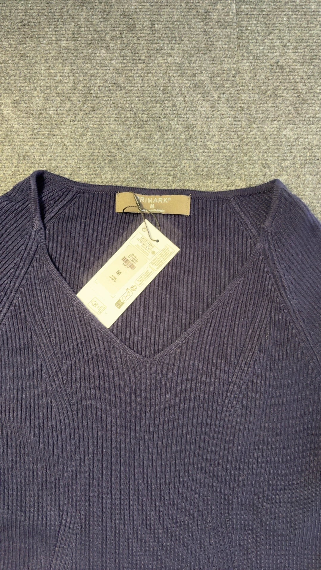 Primark Navy Ribbed V-Neck Sweater Medium brand new with tags image 5