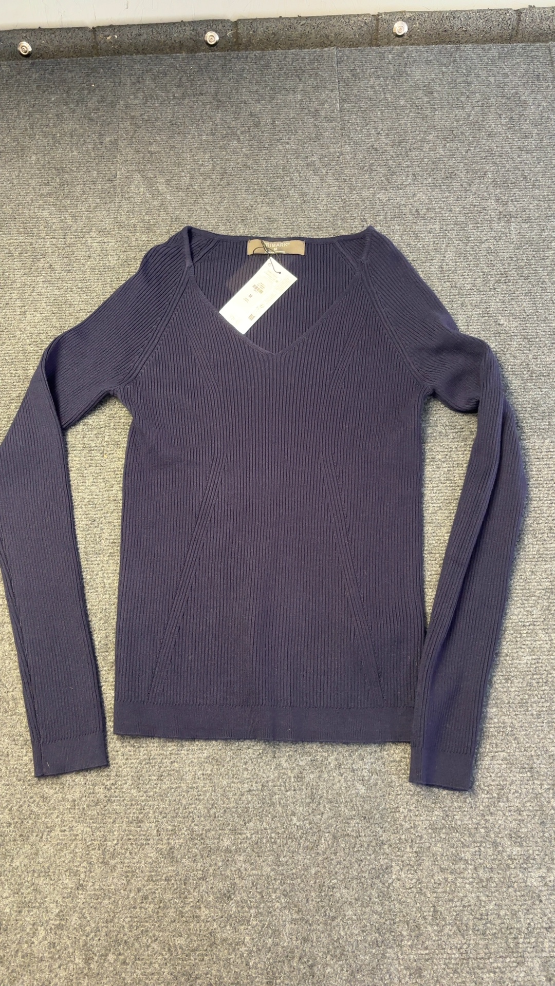 Primark Navy Ribbed V-Neck Sweater Medium brand new with tags